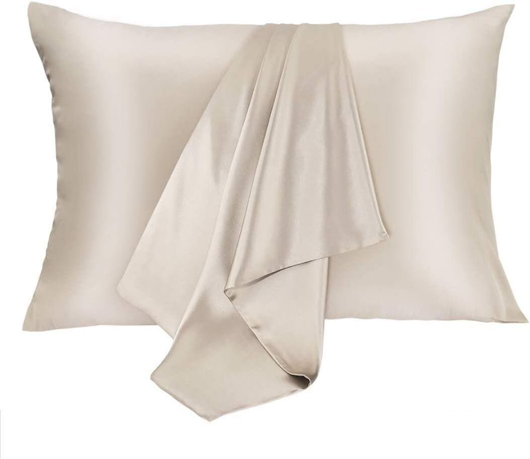 JOGJUE 2 Pack 100% Mulberry Silk Pillowcases, Standard Size with Hidden Zipper – Hypoallergenic and Breathable