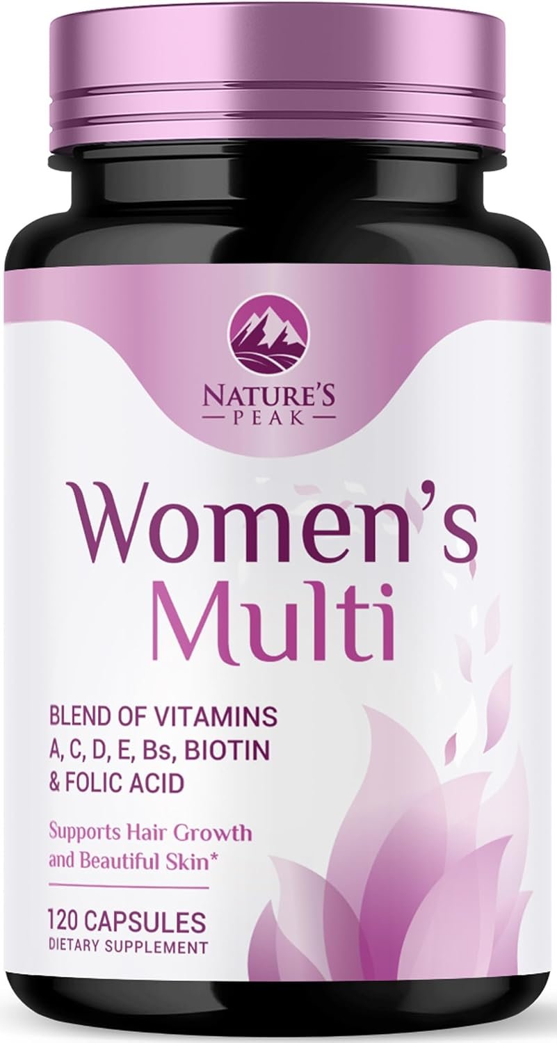 Multivitamin for Women – Once Daily Vitamins for Woman with Biotin, Calcium, Folate, Vitamin A, C, D, E, B Vitamins & Iron – Complete Multi Vitamins for Bone, Energy & Immune Support – 120 Capsules