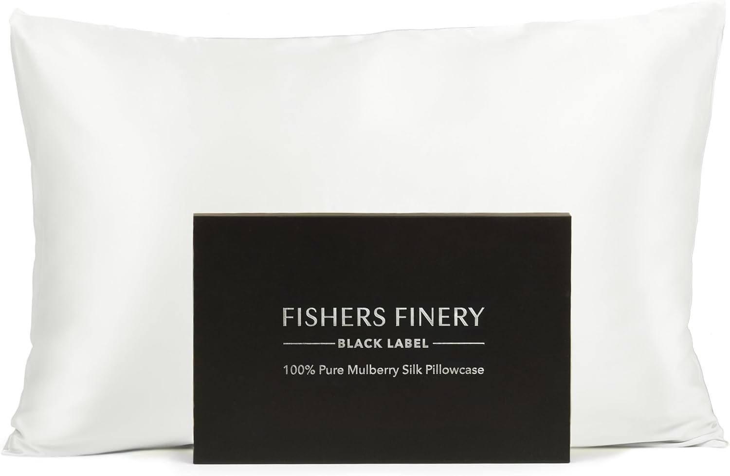 Fishers Finery 30mm 100% Pure Mulberry Silk Pillowcase, Quality Tested (White, Queen)