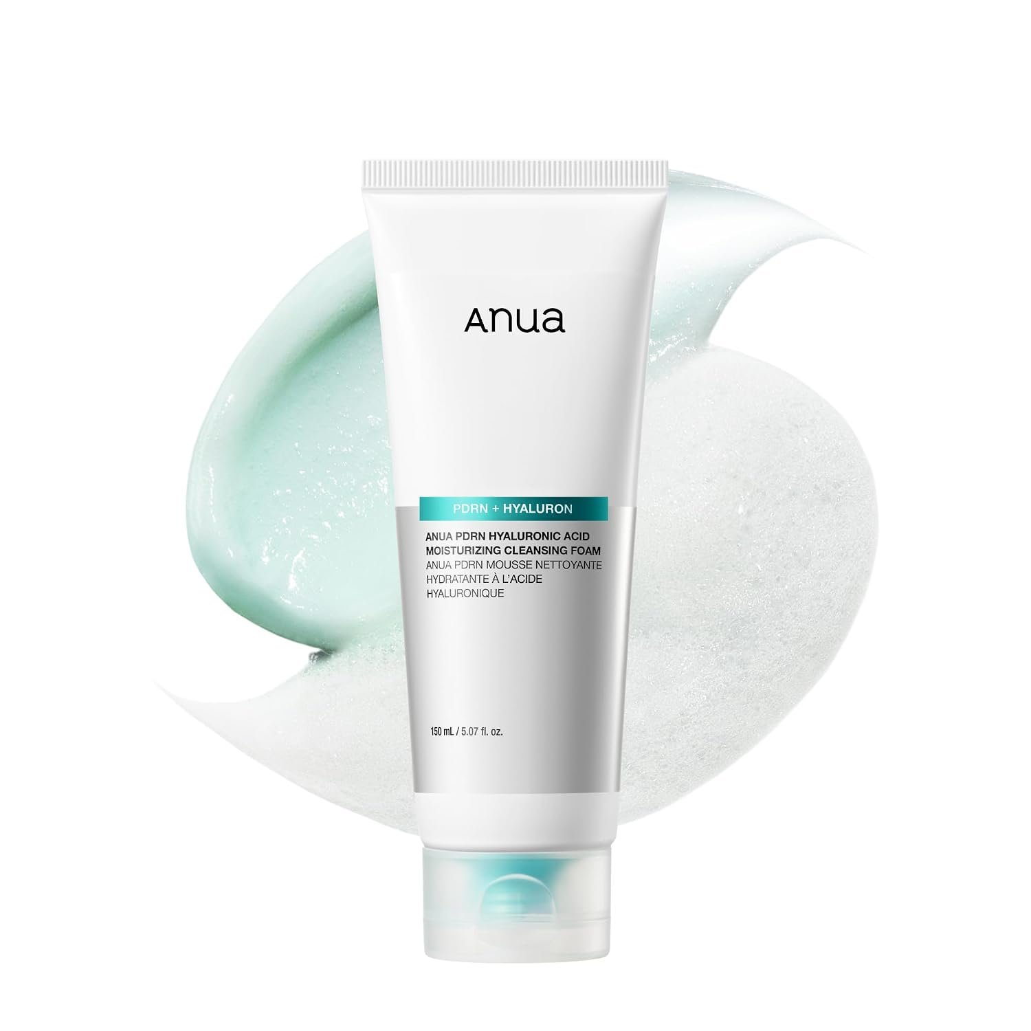 Anua PDRN Hyaluronic Acid Moisturizing Cleansing Foam, 5.07 fl oz
