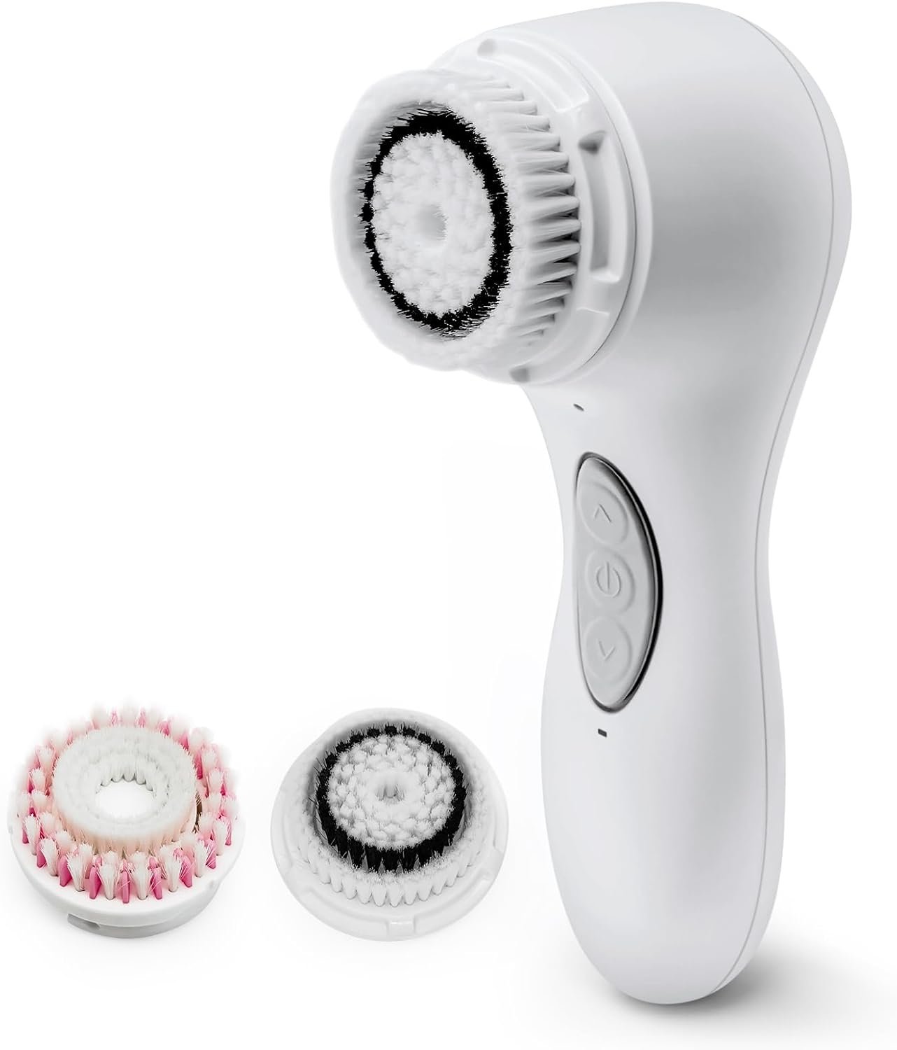 MFY Aria Sonic Facial Cleanser – 3-Speed Rechargeable Electric Brush, Waterproof Design with 2 Soft Brush Heads, Portable Skincare Tool for Daily Deep Cleaning (White)