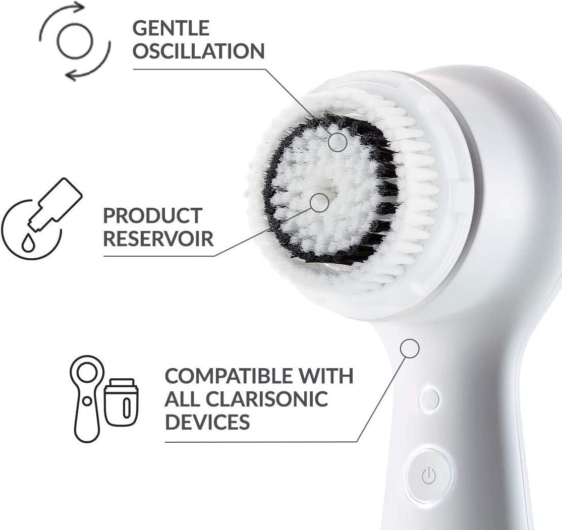 MFY Sonic Facial Cleansing Brush – Electric Face Exfoliator for Deep Clean & Pore Cleansing, Waterproof & Rechargeable – White