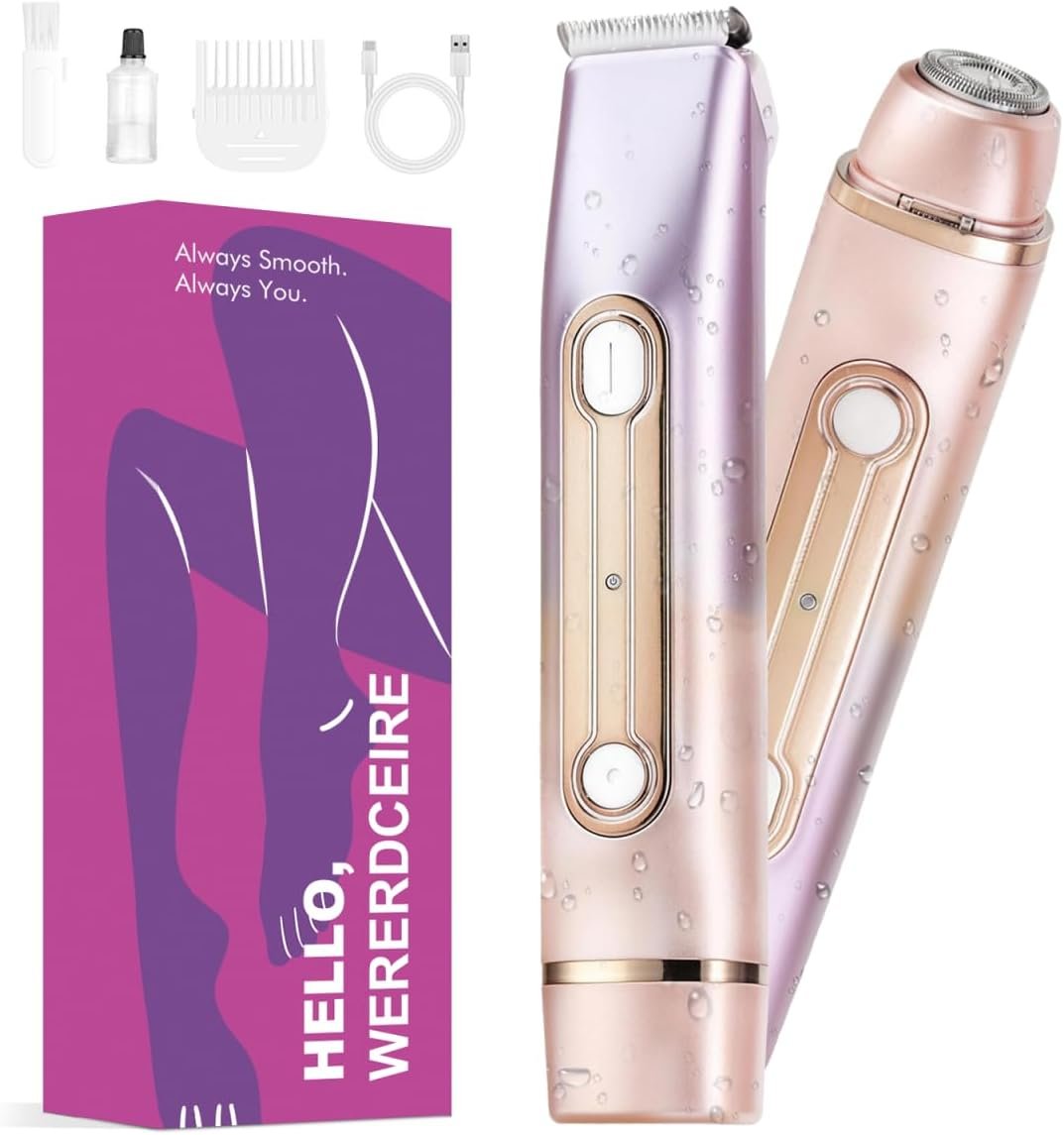 Bikini Trimmer for Women Waterproof Dual-Head Electric Razors