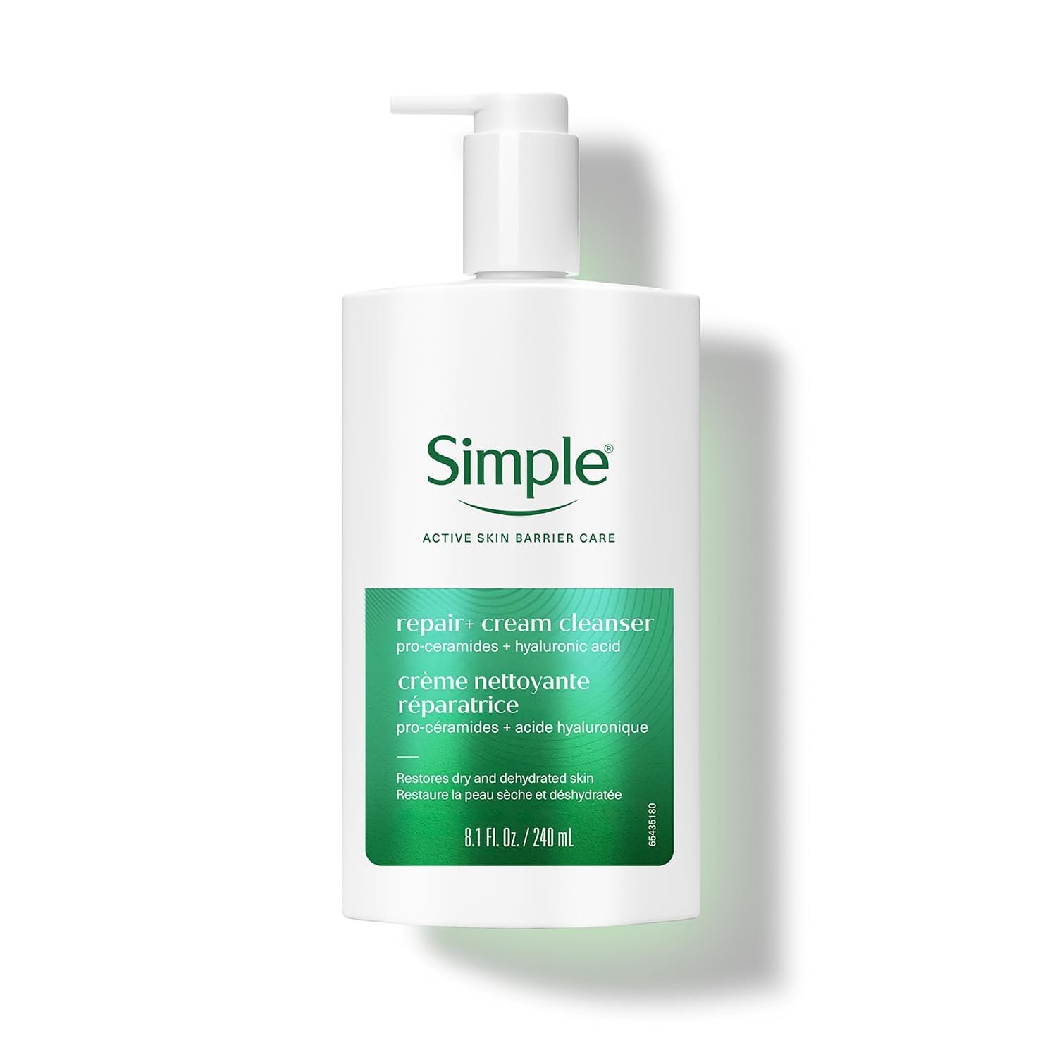Simple Repair Plus Cream Cleanser – Facial Cleanser for Smooth Comfort and Moisture Care – Hydrating Face Wash for Women and Men – 8.11 oz