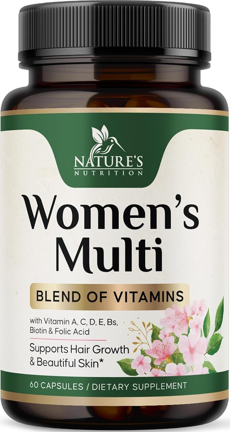 Multivitamin for Women – Complete Multi Vitamin with Vitamins A, C, D, E, B6, B12, Zinc, Calcium & Magnesium, Womens Daily Multimineral Supplement for Hair Skin and Nails Health Support – 60 Capsules