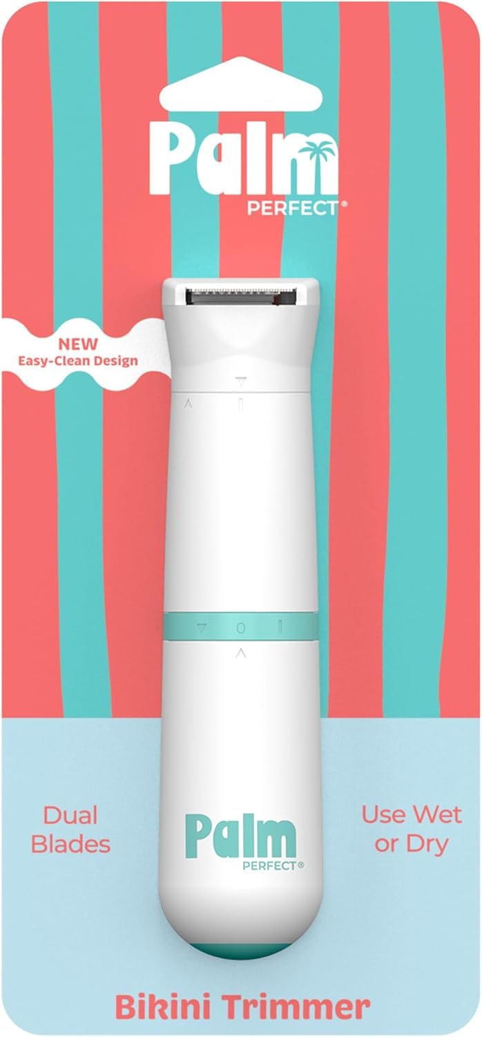 PalmPerfect Bikini Trimmer for Women, Dual Blade, Waterproof, Wet/Dry