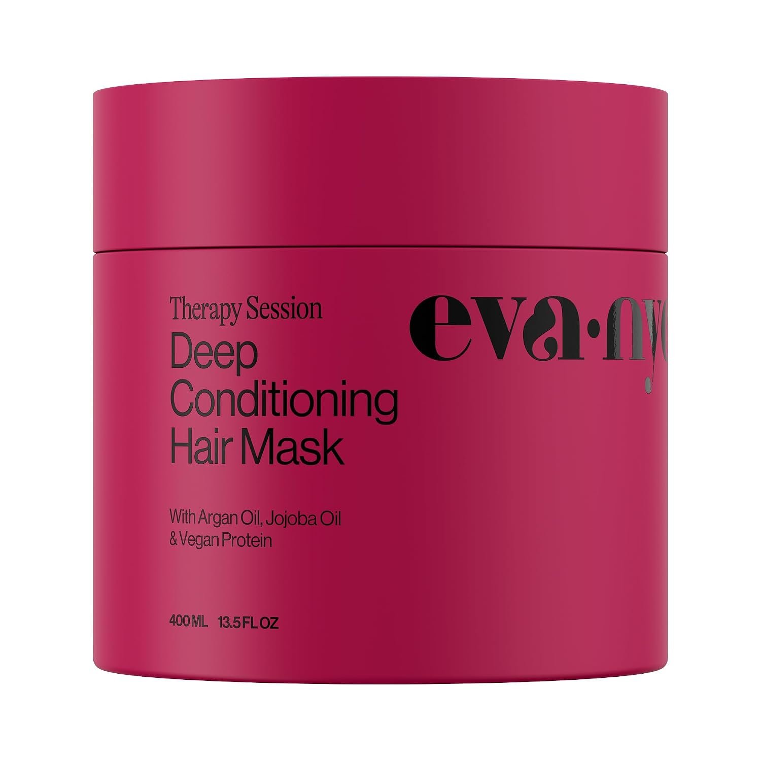 Eva NYC Therapy Session Deep Conditioning Hair Mask with Vegan Protein, Jojoba Oil + Argan Oil – Hydrate, Soften + Repair Hair Strength – Sulfate Free – Warm Vanilla Scent – 13.5 fl oz