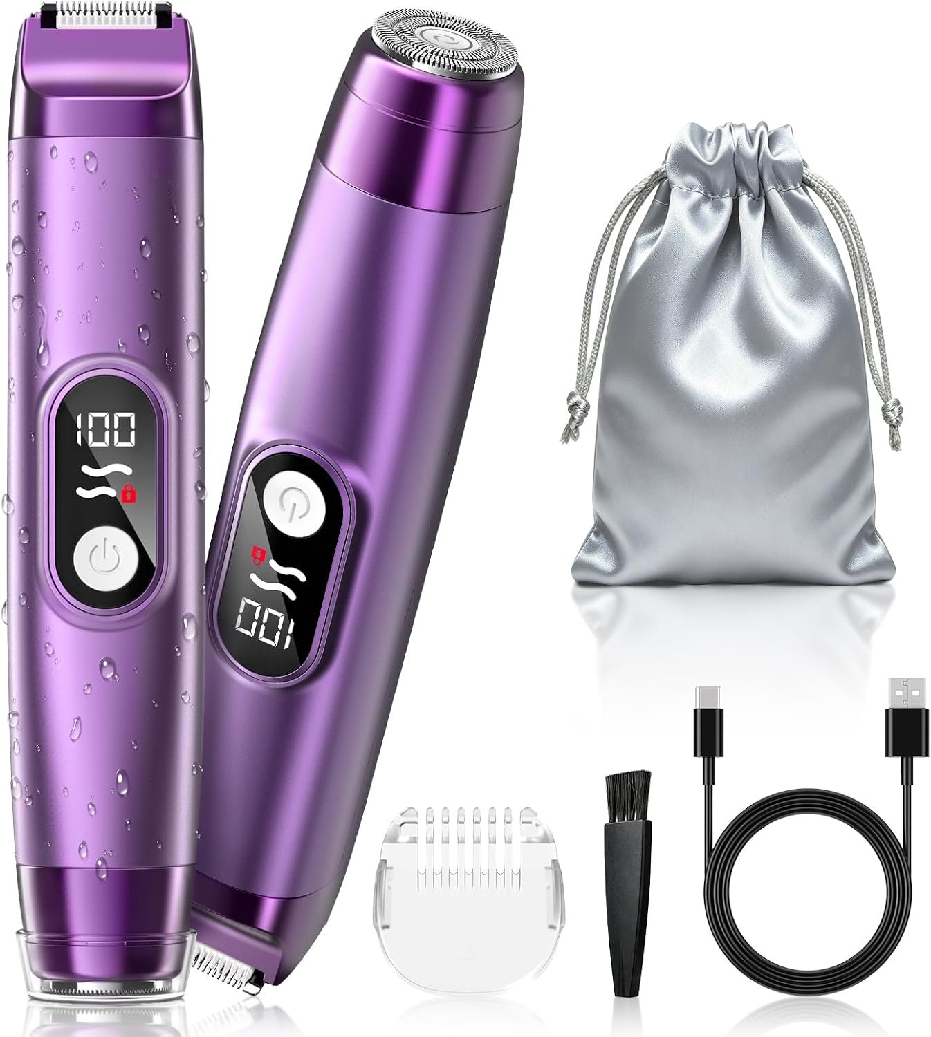 Bikini Trimmer for Women,2 in 1 Electric Razor & Bikini Shaver