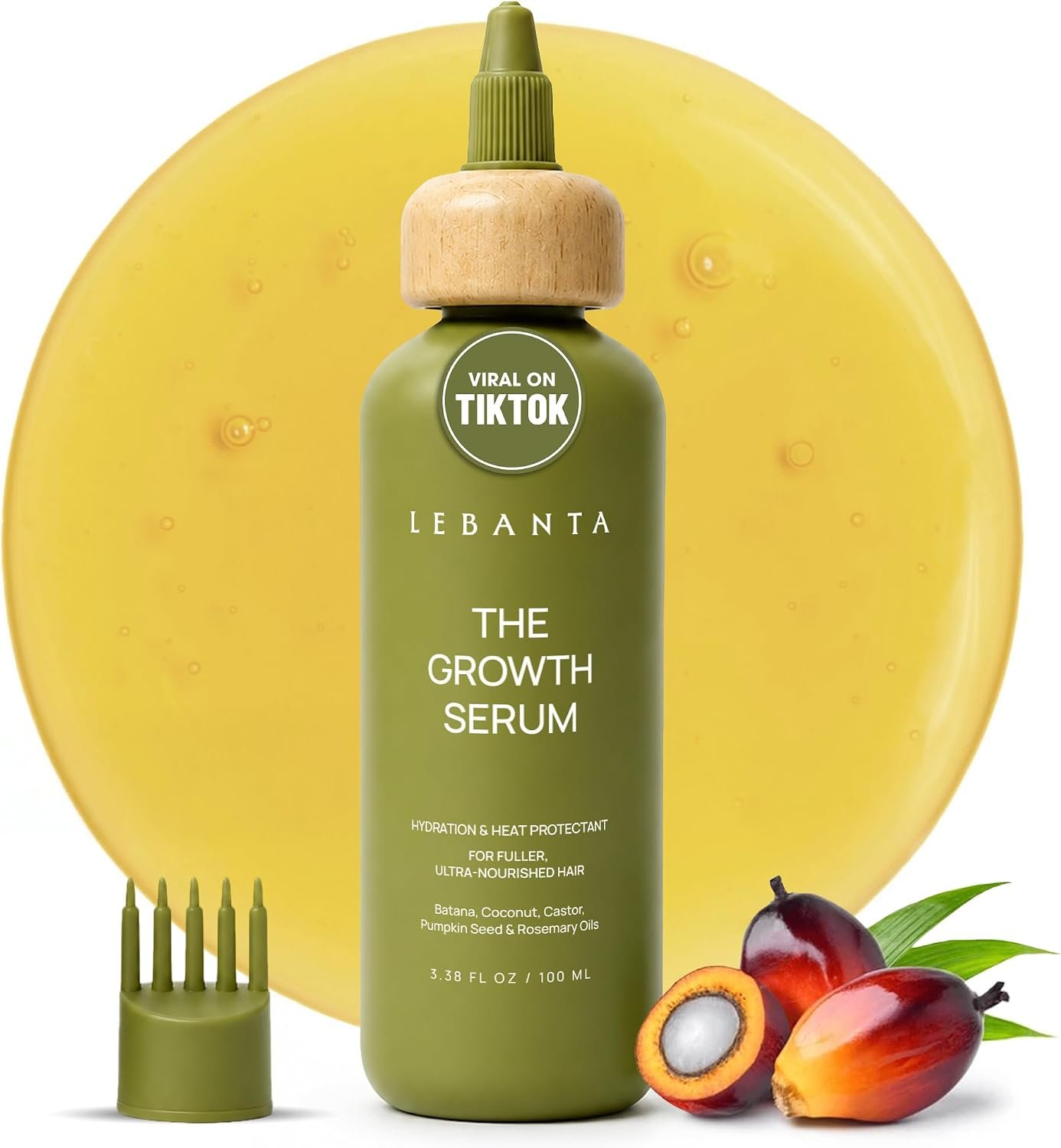 Lebanta Batana Oil For Hair – 100% Pure, Raw & Natural Blend With Organic Castor, Pumpkin Seed, Coconut and Rosemary Oil – Thicker, Stronger Looking Hair For Men & Women Scalp – 4 FL OZ