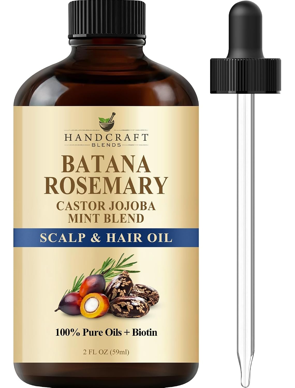 Handcraft Blends Batana and Rosemary Hair Oil – 2 Fl Oz