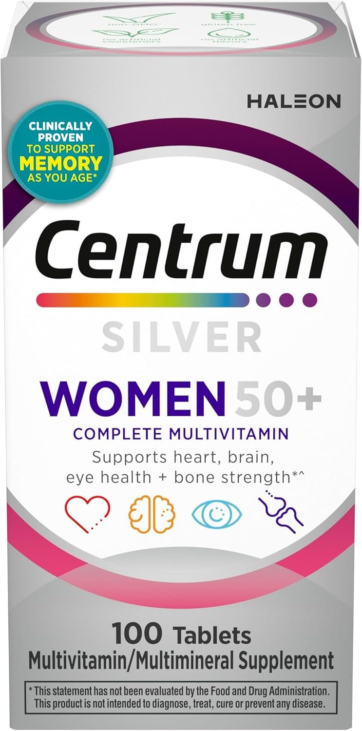Centrum Silver Women’s Multivitamin for Women 50 and Over, 100 Tablets