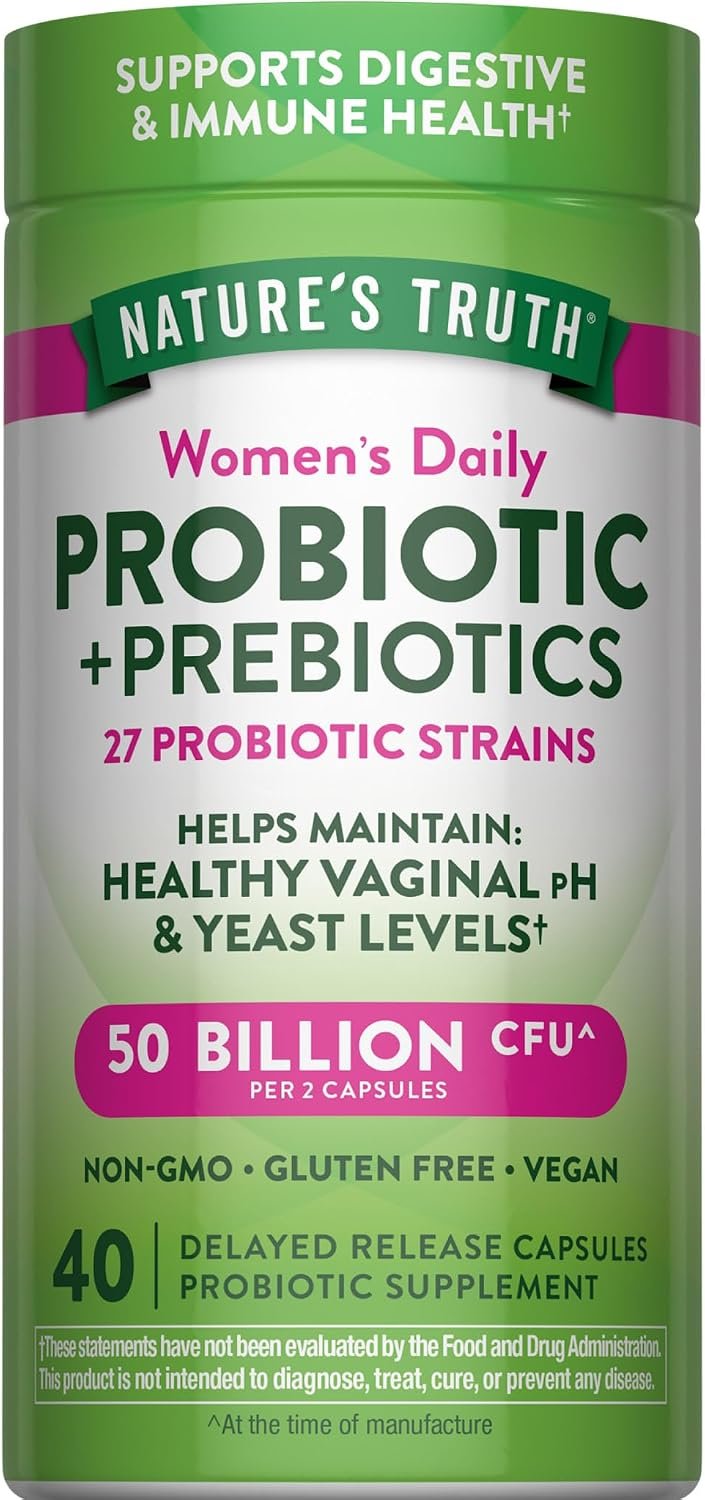 Nature’s Truth Women’s Daily Probiotic & Prebiotics | 50 Billion CFU