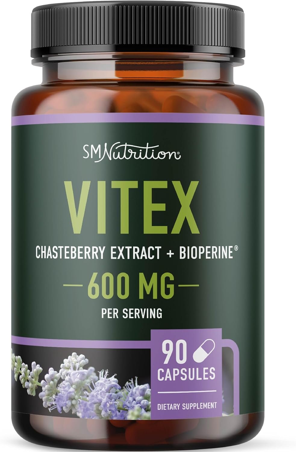 Vitex Chasteberry Supplement 600mg, Agnus Castus, Women’s Hormone Balance