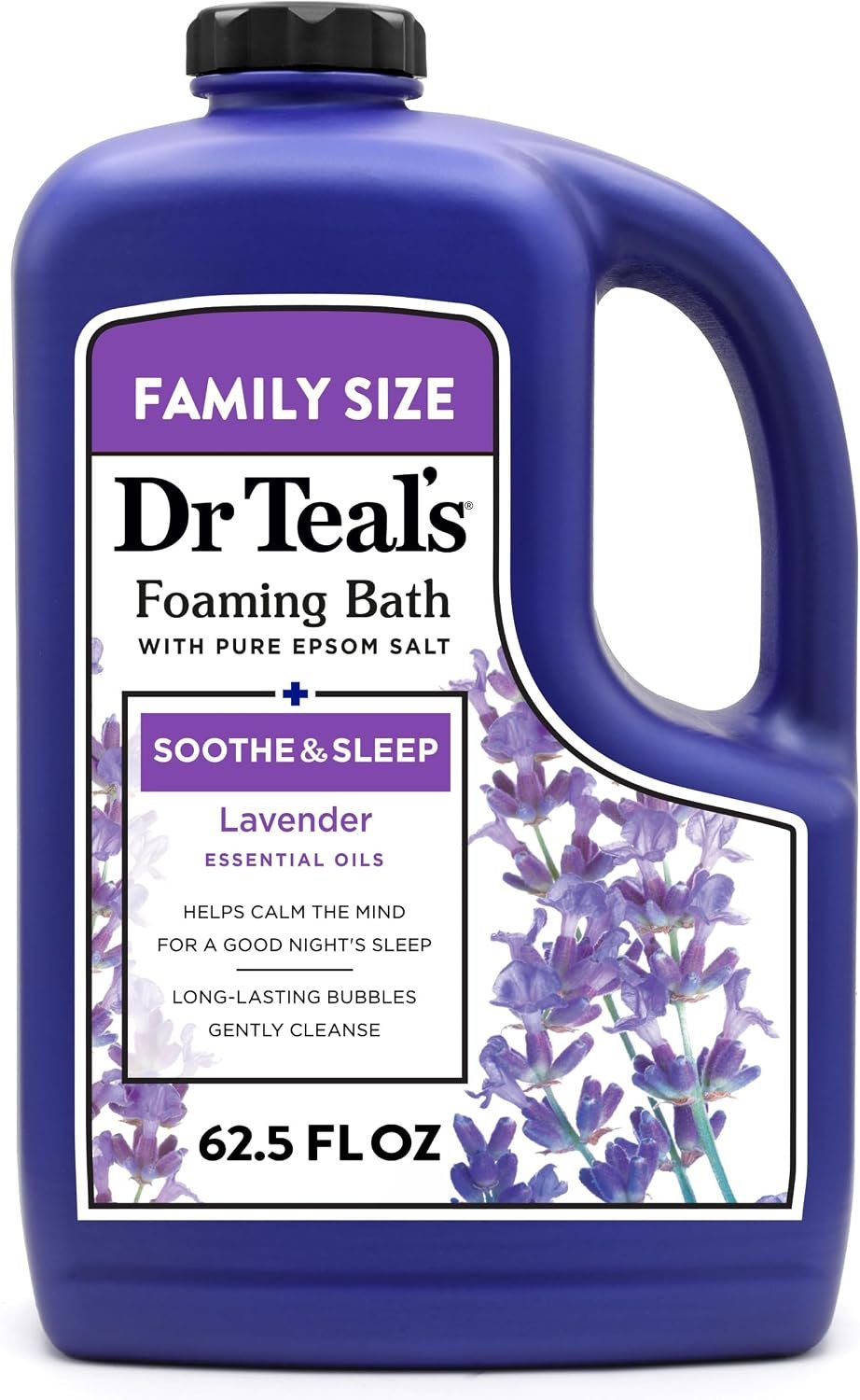 Dr Teal’s Foaming Bath with Pure Epsom Salt, Soothe & Sleep with Lavender, 62.5 fl oz