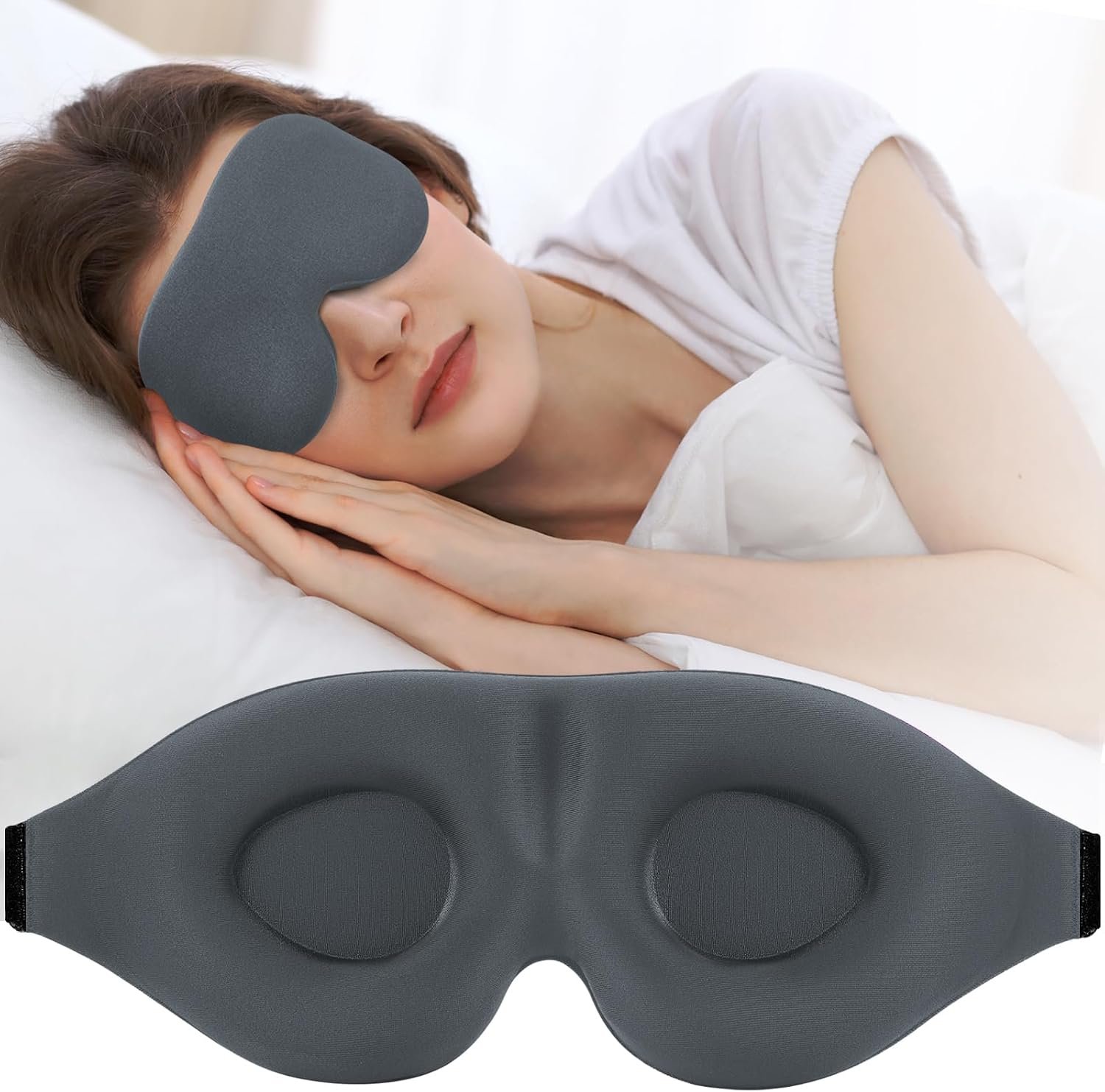 ZGGCD Sleep Mask for Side Sleeper, Light Blocking Eye Mask for Women Men