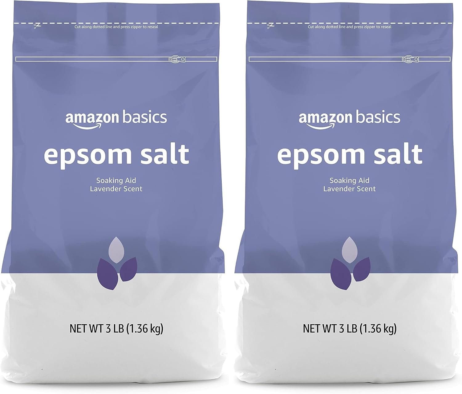 Amazon Basics Epsom Salt, Lavender Scented, 3 Pound, 2-Pack | Soaking Aid | Previously Solimo