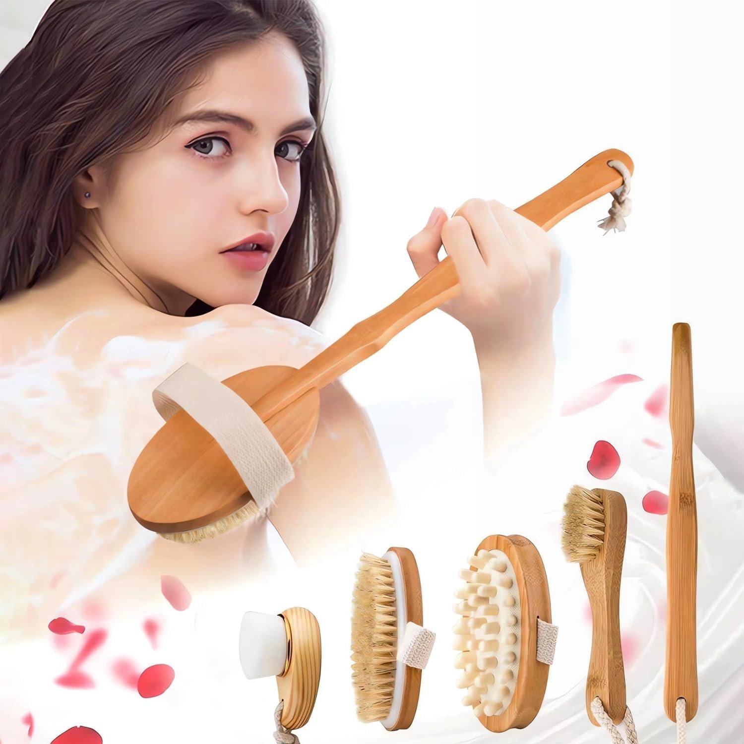Zeutch Premium Dry Brushing Body Brush Set, Lymphatic Drainage & Exfoliates