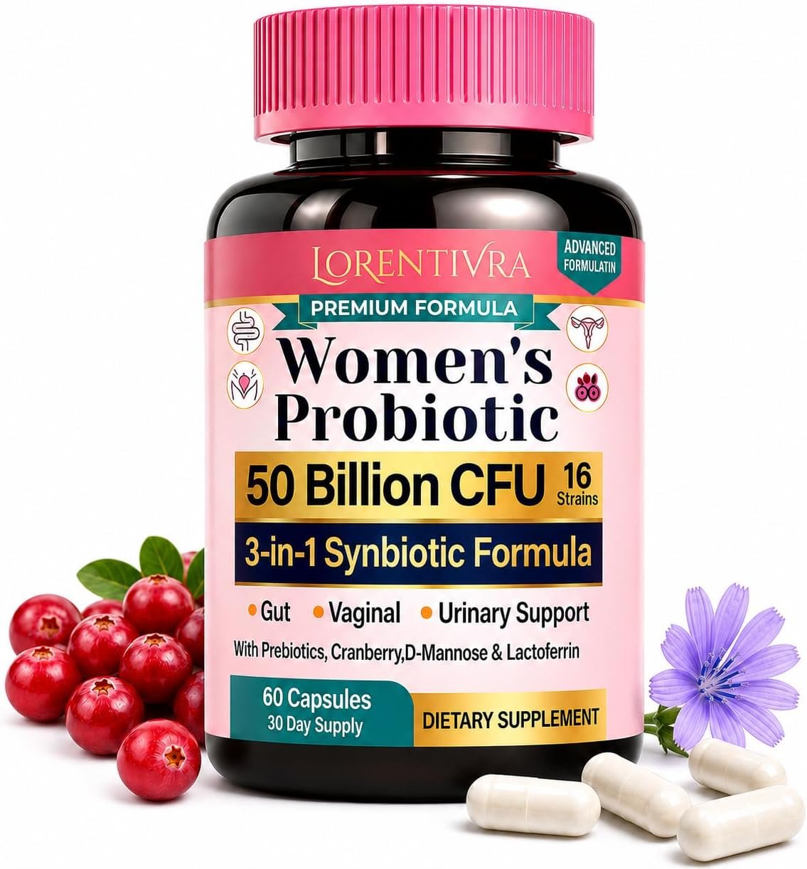 Women’s Probiotics 50 Billion CFU 16 Strains, 60 Capsules