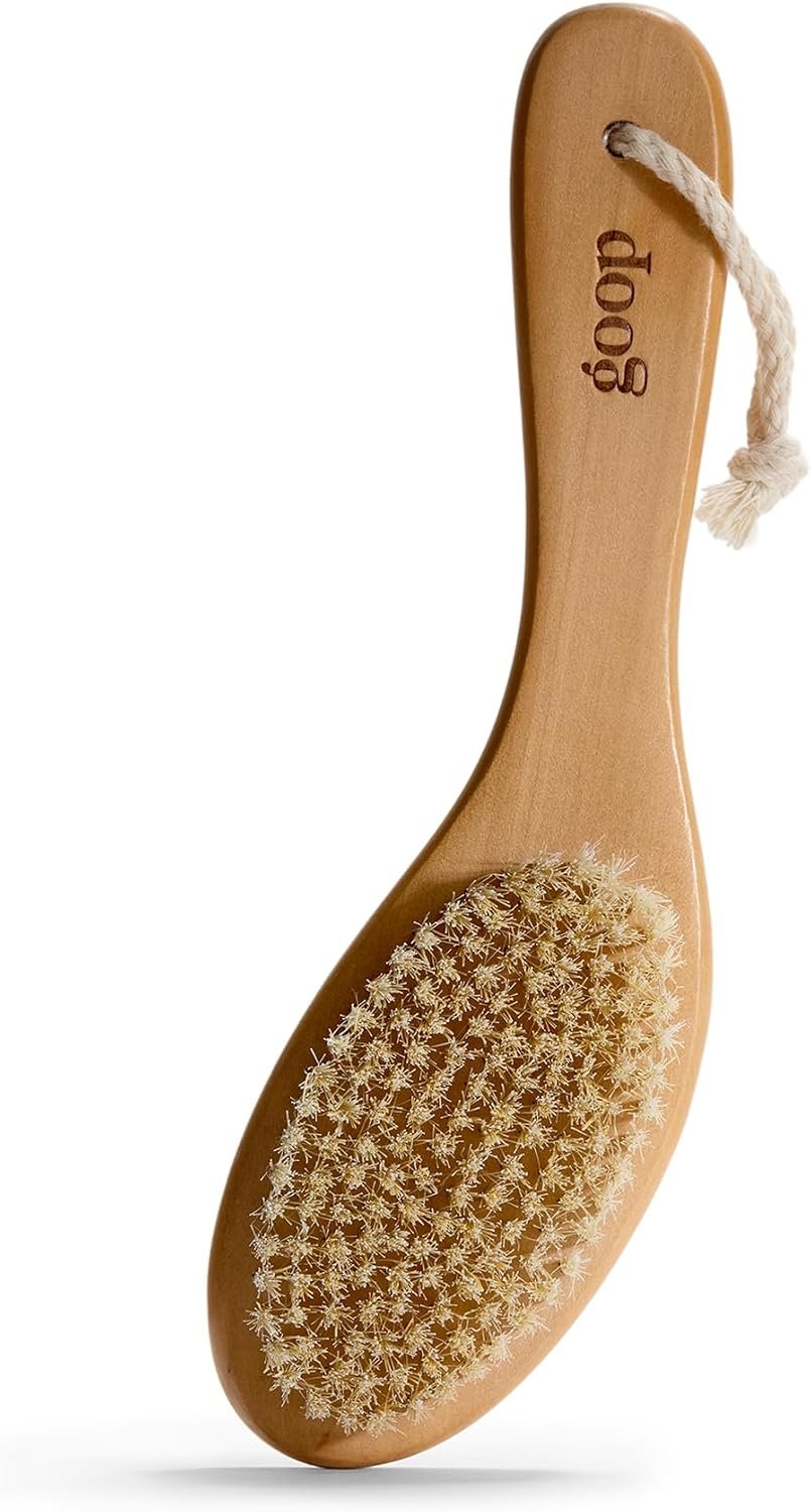 goop Beauty Dry Brush | Detoxifying Body Exfoliator | Wooden Handle with Natural Biodegradable Sisal Fibers | Sweeps Away Dead Skin | FSC Certified