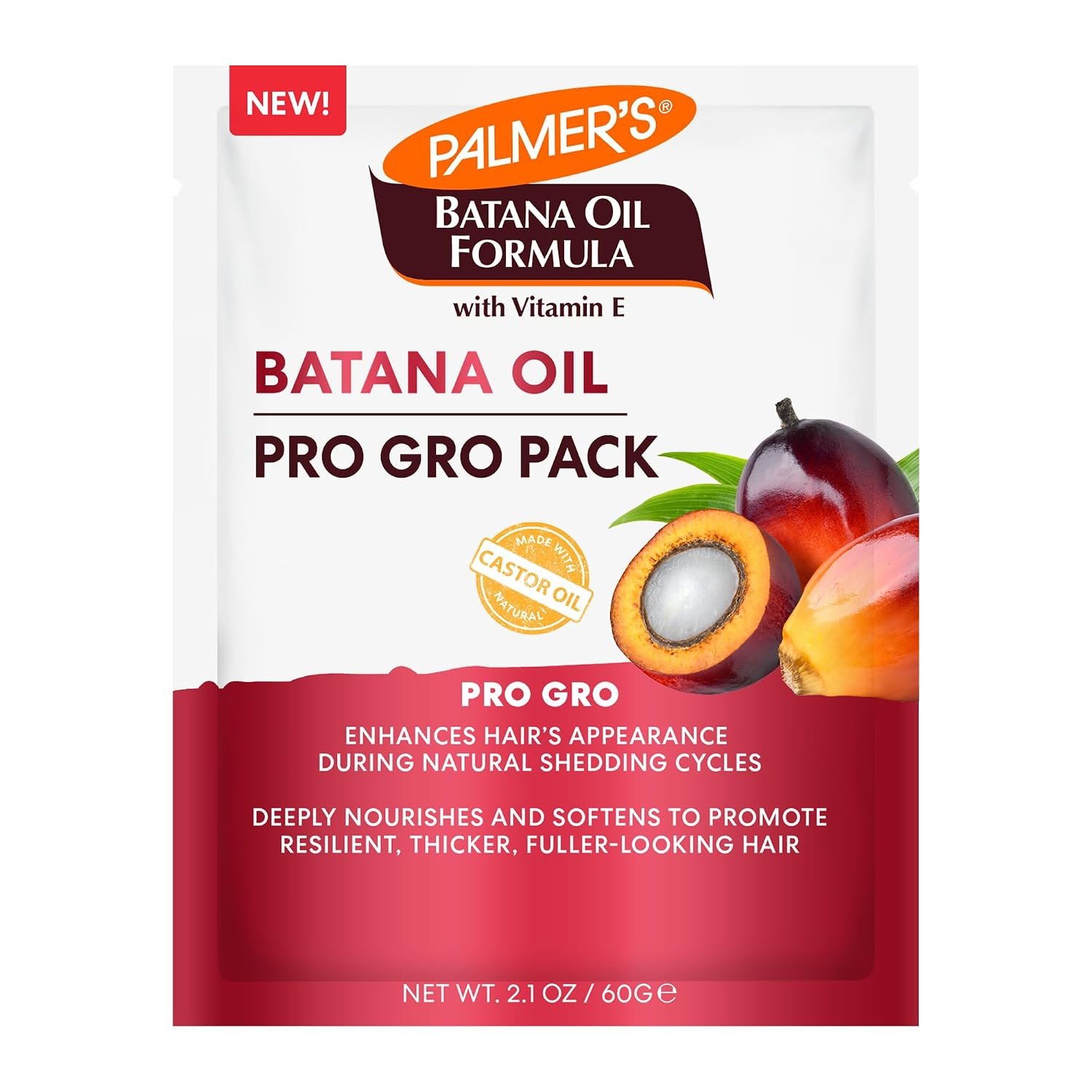 Palmer’s Batana Oil Formula Pro Gro Hair Mask (2.1 Fl Oz), Hydrating & Nourishing Conditioner Treatment with Vitamin E, Helps Reduce Shedding, Prevent Breakage & Promote Hair Growth