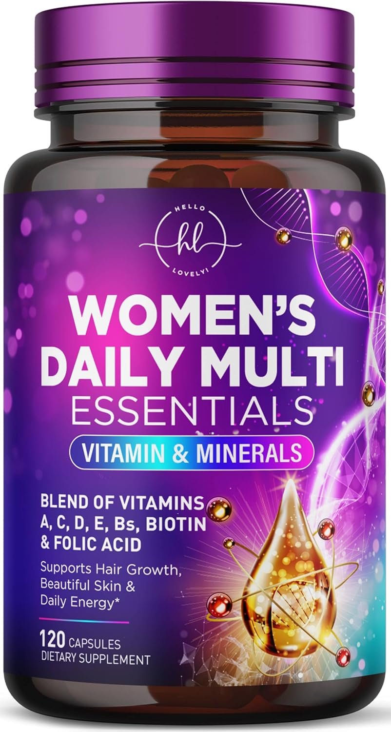 Multivitamin for Women – 3X Strength Daily Women Multivitamin, Vitamins A, D, C, E, Biotin, Folic Acid, Calcium, & Iron, Complete Multi Vitamin for Beautiful Hair & Skin, Bottled in USA, 120 Capsules