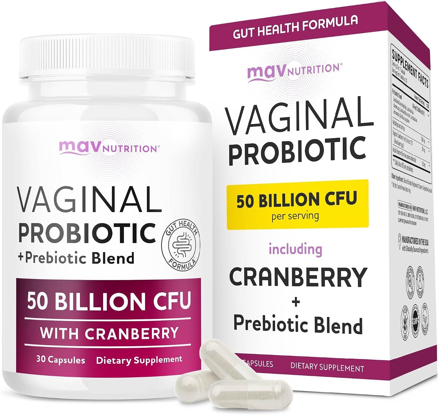 Vaginal Probiotics, 50 Billion CFU, Vaginal Health & pH Balance for Women