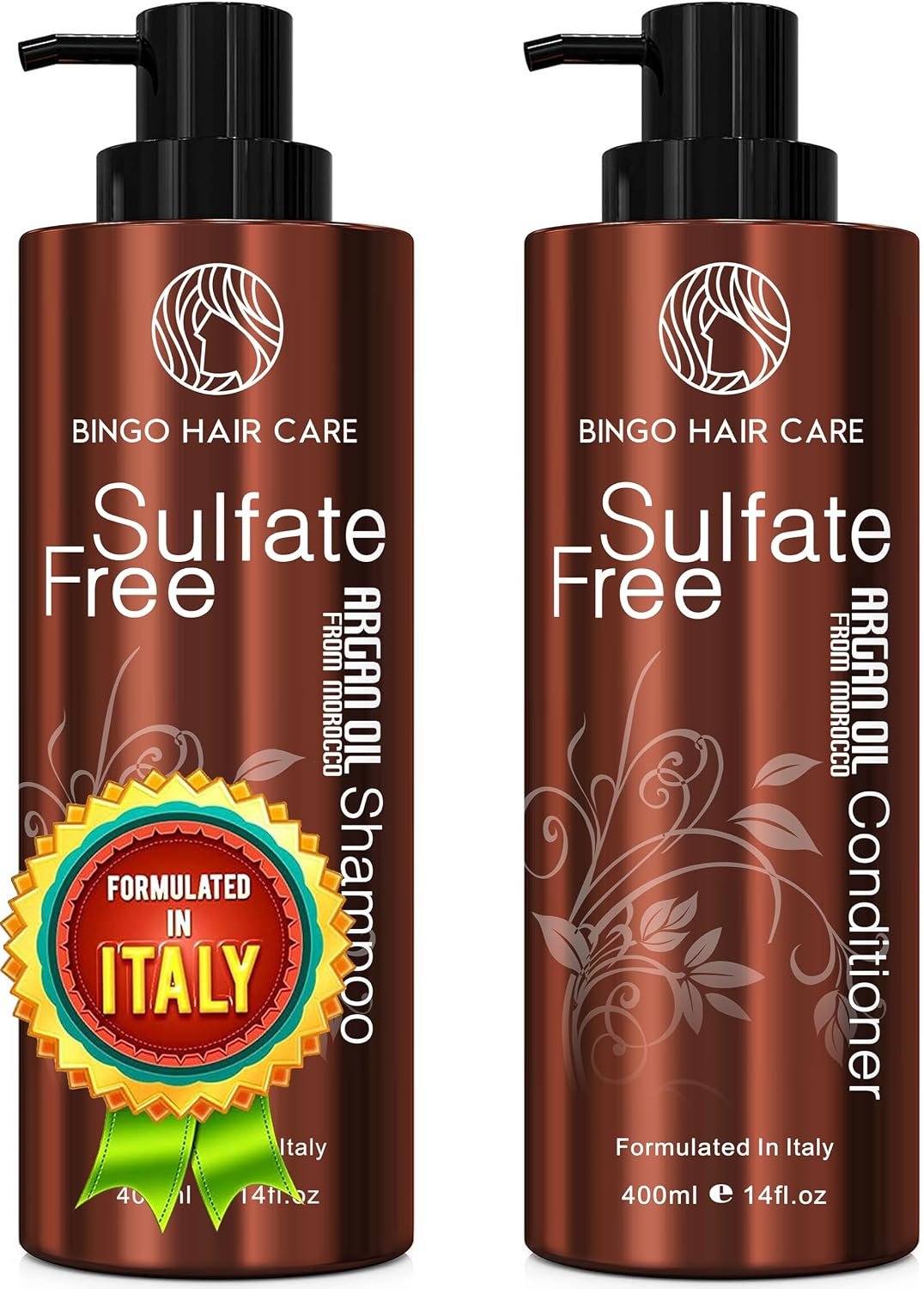 Moroccan Argan Oil Shampoo and Conditioner Set – Sulfate Free, Anti Frizz Hydrating Care for Women – Deep Moisturizing Treatment for Color, Keratin Treated, Curly, Damaged and Dry Hair