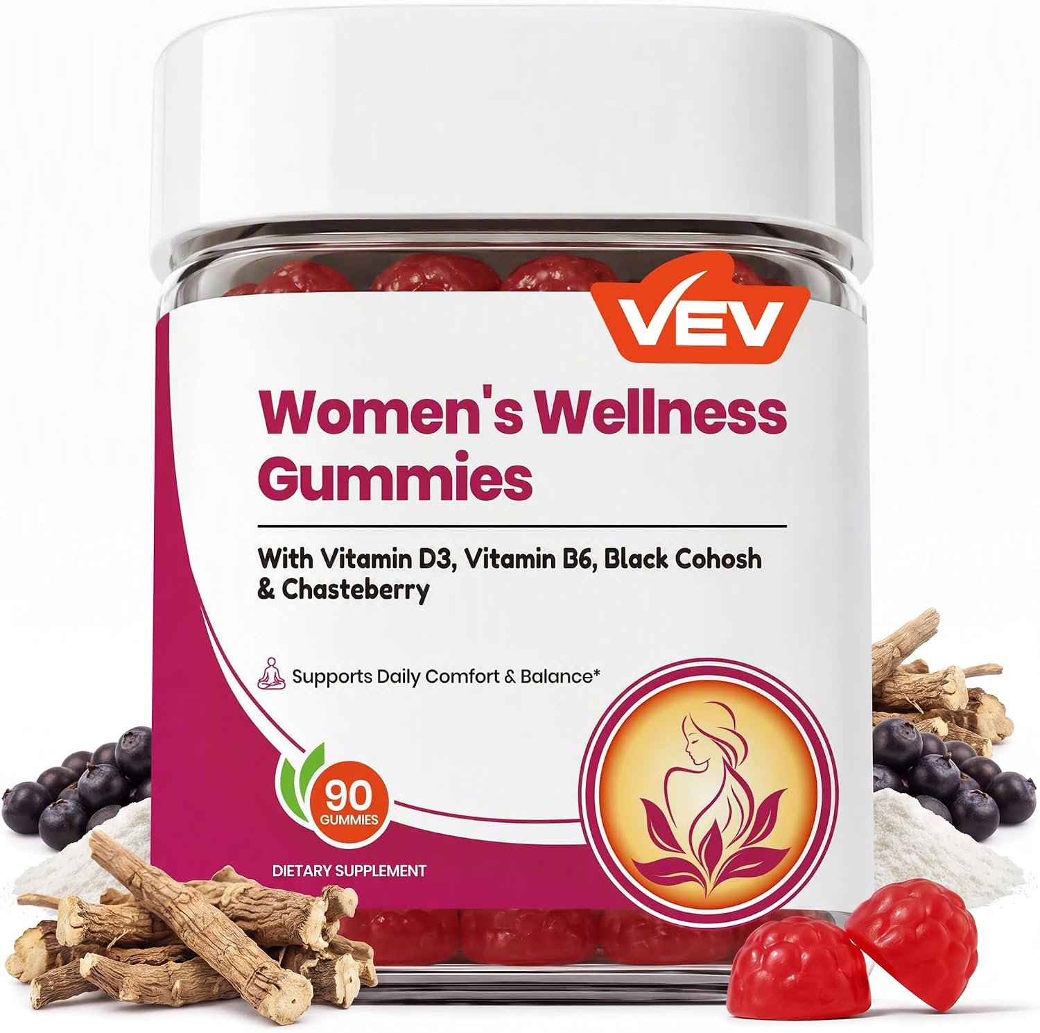 VEV Menopause Gummies for Women with Black Cohosh & Chasteberry