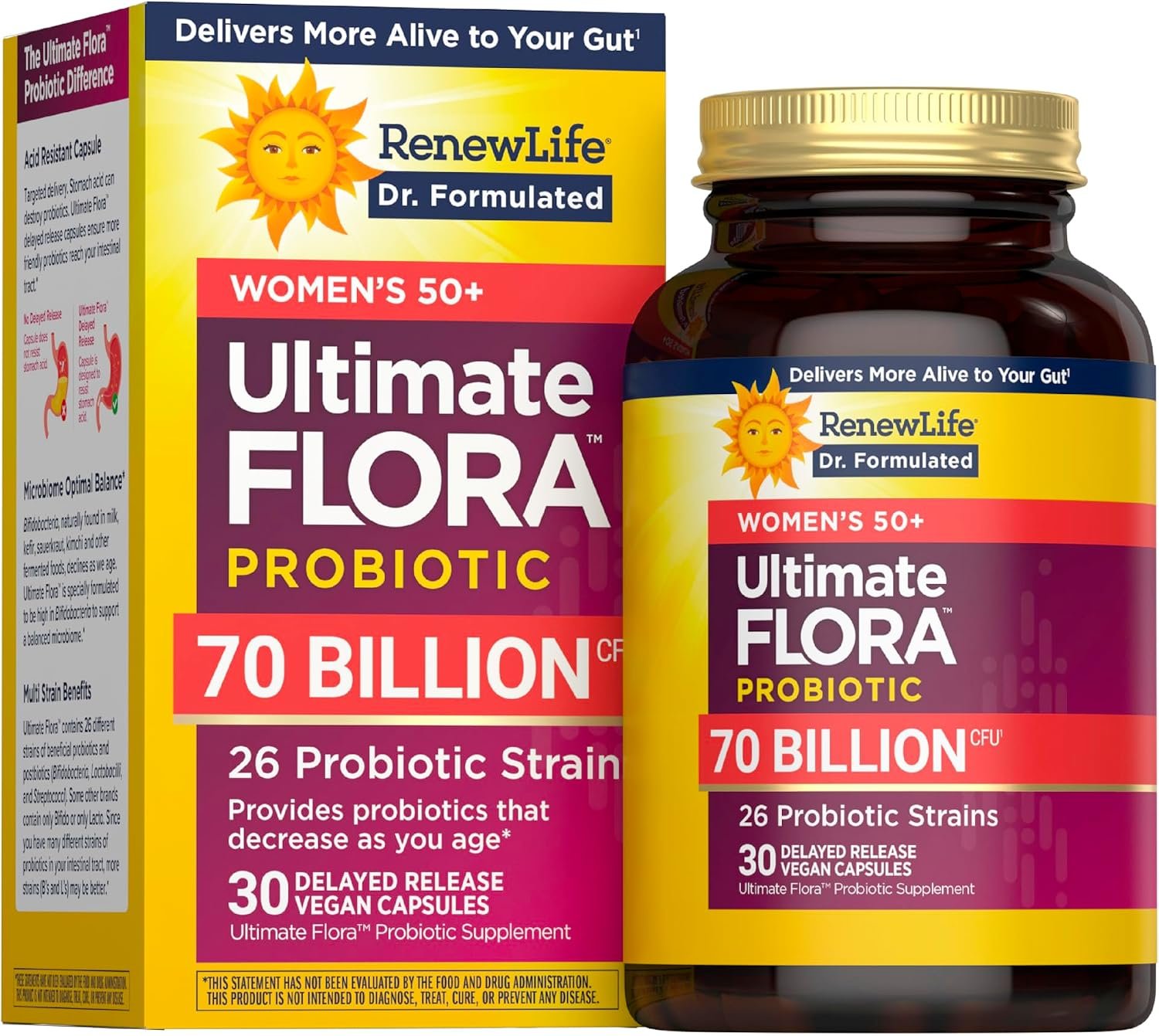 Renew Life Ultimate Flora Probiotics for Women 50+ 70 Billion CFU