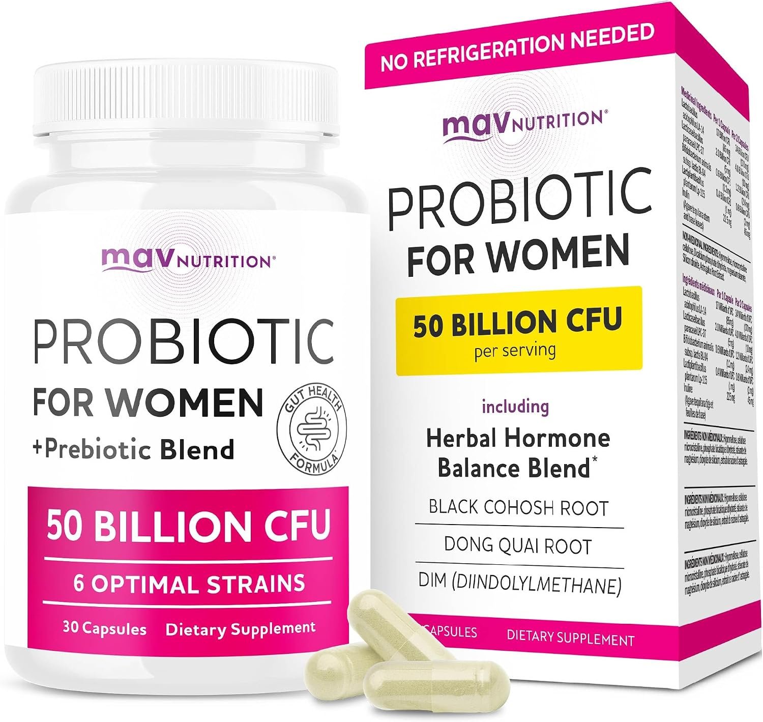 Probiotics for Women, 50 Billion CFU, Vaginal Health & pH Balance Support