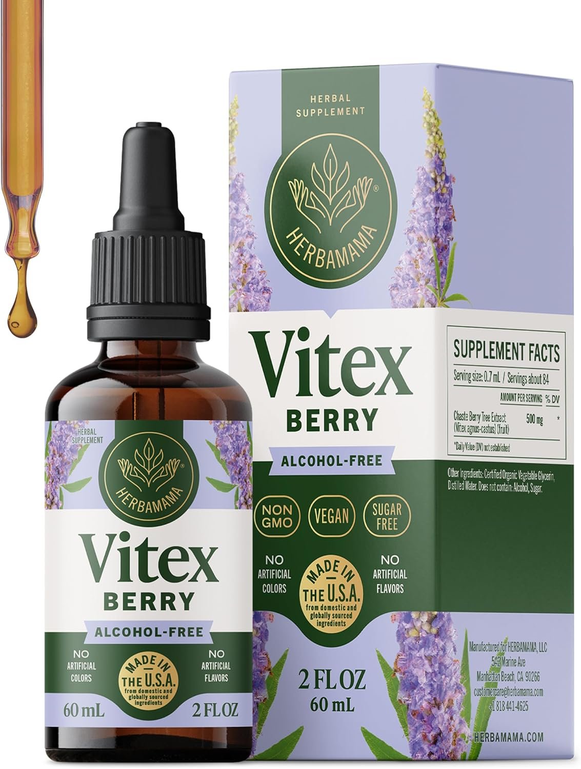 HERBAMAMA Vitex Berry – Hormone Balance for Women & PMS Relief