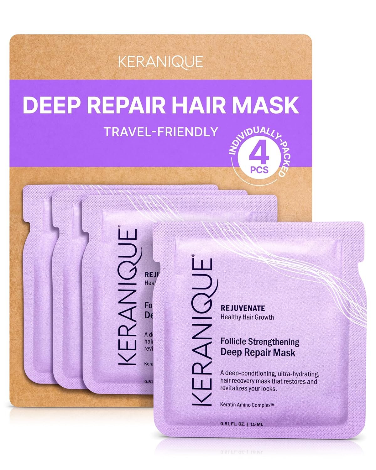 Keranique Hair Mask – Deep Repair and Intense Hydration for Damaged, Dry, Fine Hair with Keratin Protein
