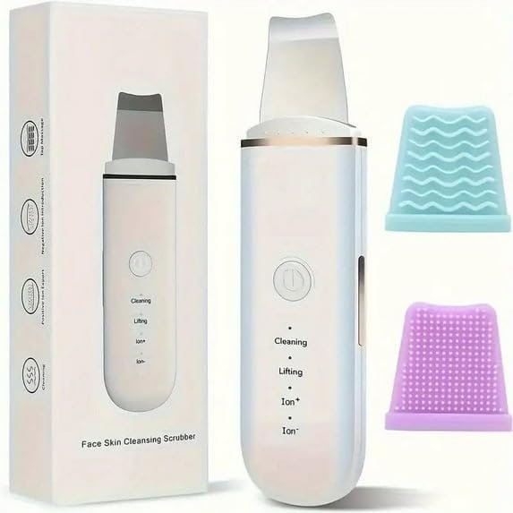 Skin Scrubber Face Skin Spatula Facial Scrubber Spatula for Deep Cleansing Blackhead Remover Pore Cleaner with 4 Modes