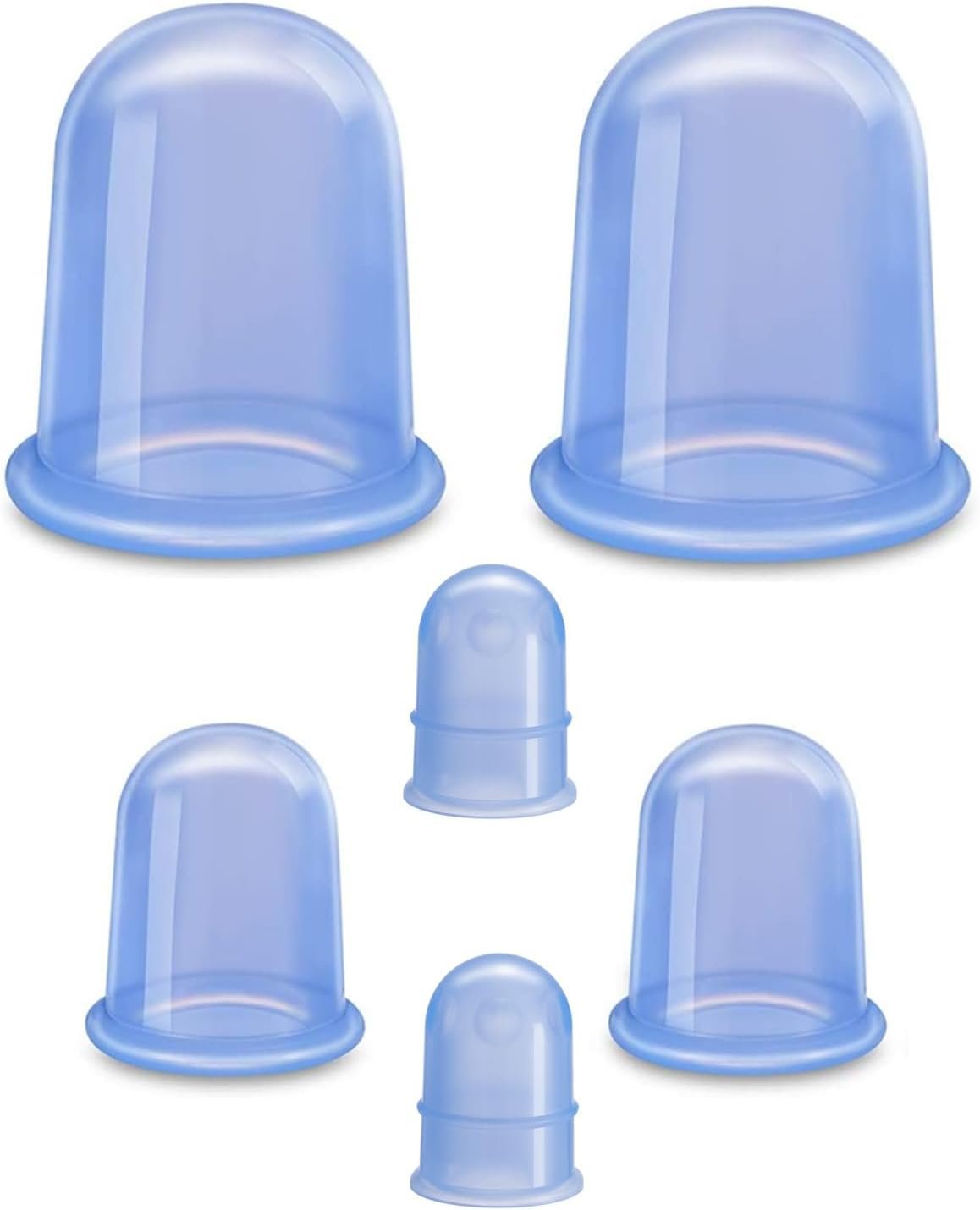 Silicone Cupping Therapy Sets (6-Pc Kit) – Included 2 Pcs Facial Suction Cups, Anti Cellulite Cup Massager – Vacuum Suction Cup for Cellulite Treatment – Amazing Cellulite Remover