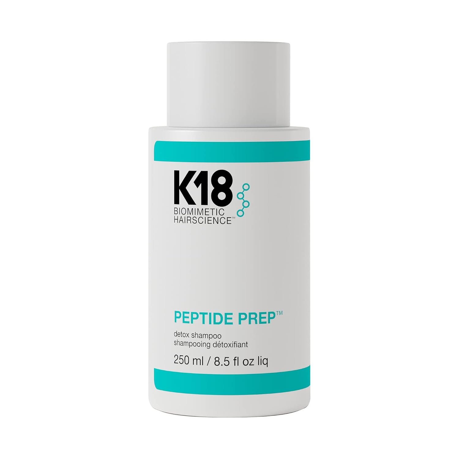 K18 Peptide Prep™ Detox Shampoo – Color Safe Clarifying Shampoo for Build Up Removal – Gently Removes Dirt, Oil + Metals from Hard Water with Activated Charcoal + Salicylic Acid