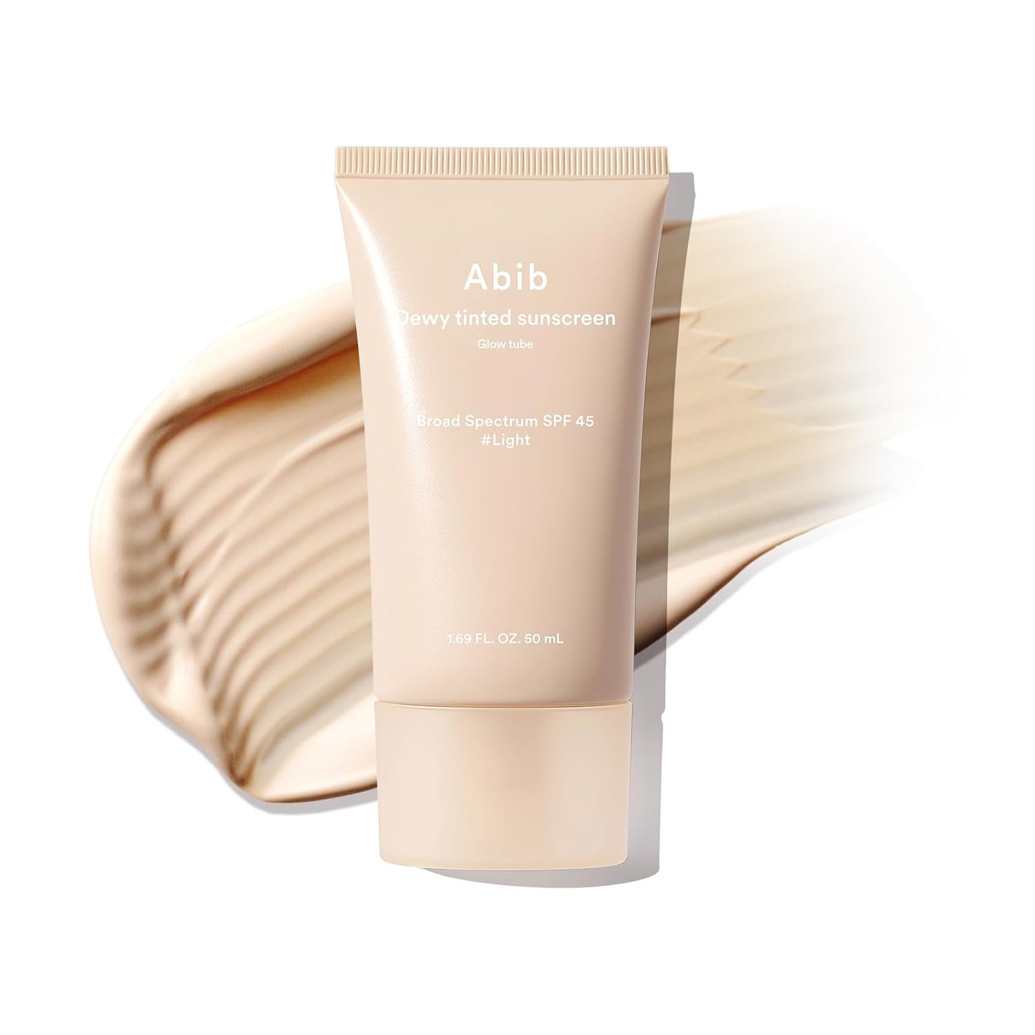 Abib Dewy Tinted Sunscreen SPF 45 (Light) UV Broad Spectrum, Daily Face Moisturizer, Skincare Infused Glow Tube, Mineral&Chemical Hybrid Filter, Lightweight Natural Coverage Korean Skincare 1.69 fl oz