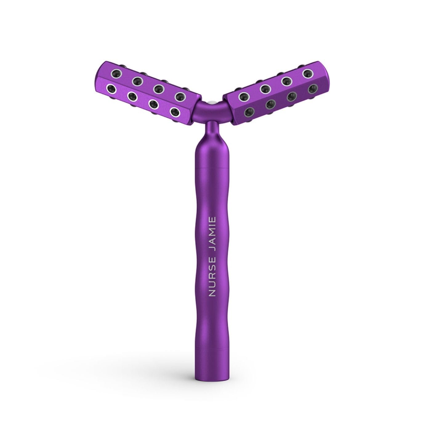Nurse Jamie Uplift Body Dual-Head Massaging Tool – Y-Shape Roller with 48 Stones & Vibration for Toning Face & Body