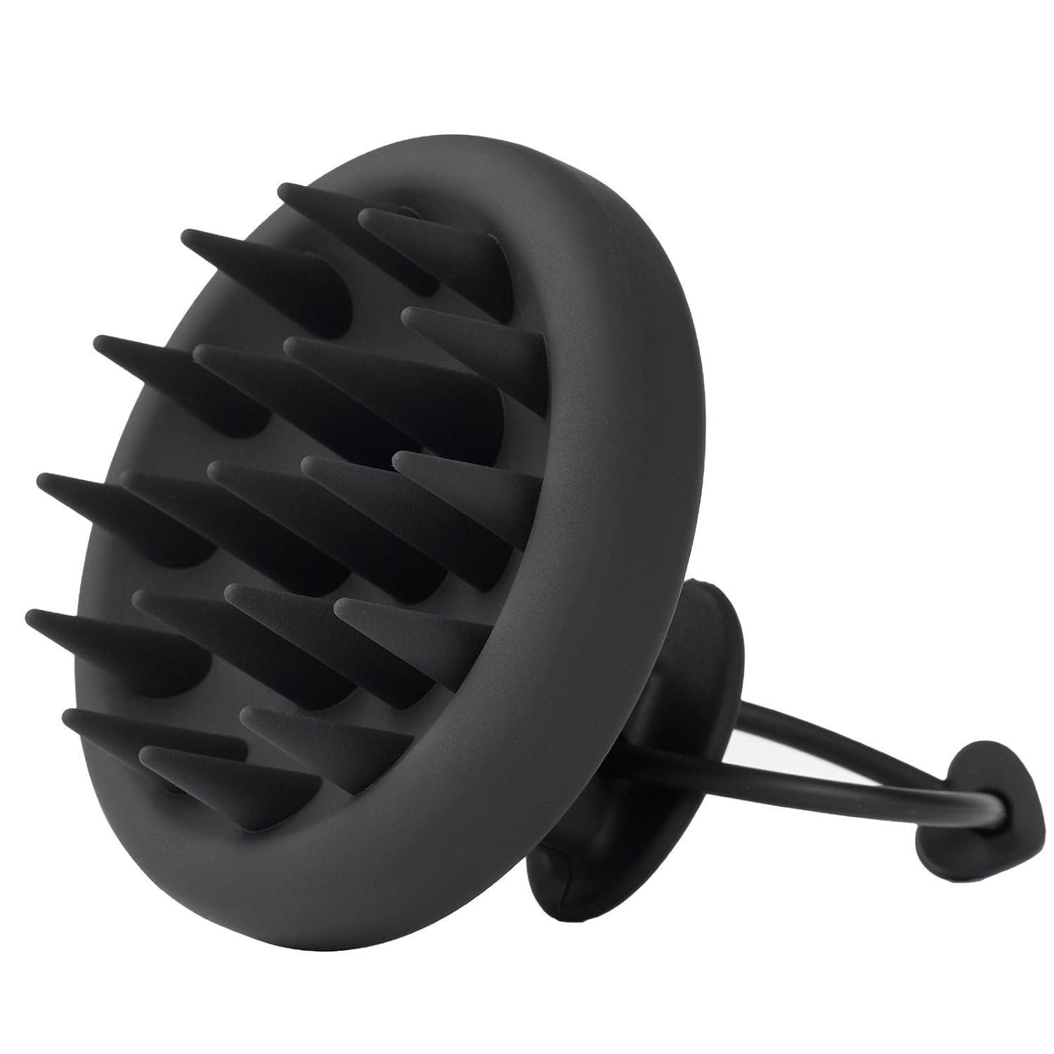 Scalp Massager Shampoo Brush, Soft Silicone Bristles Head Scrubber for Deep Cleansing, Dandruff Removal & Hair Growth, Ergonomic Exfoliator, Wet & Dry Use, Eco-Friendly Shower Brush, Black