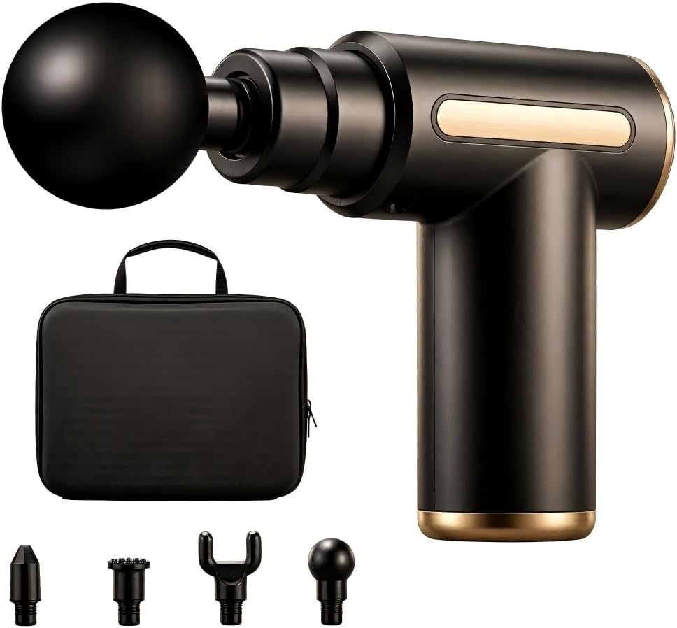 Small Massage Gun Handheld Deep Tissue Massager Gun Ideal Gift for Men & Women (Black)