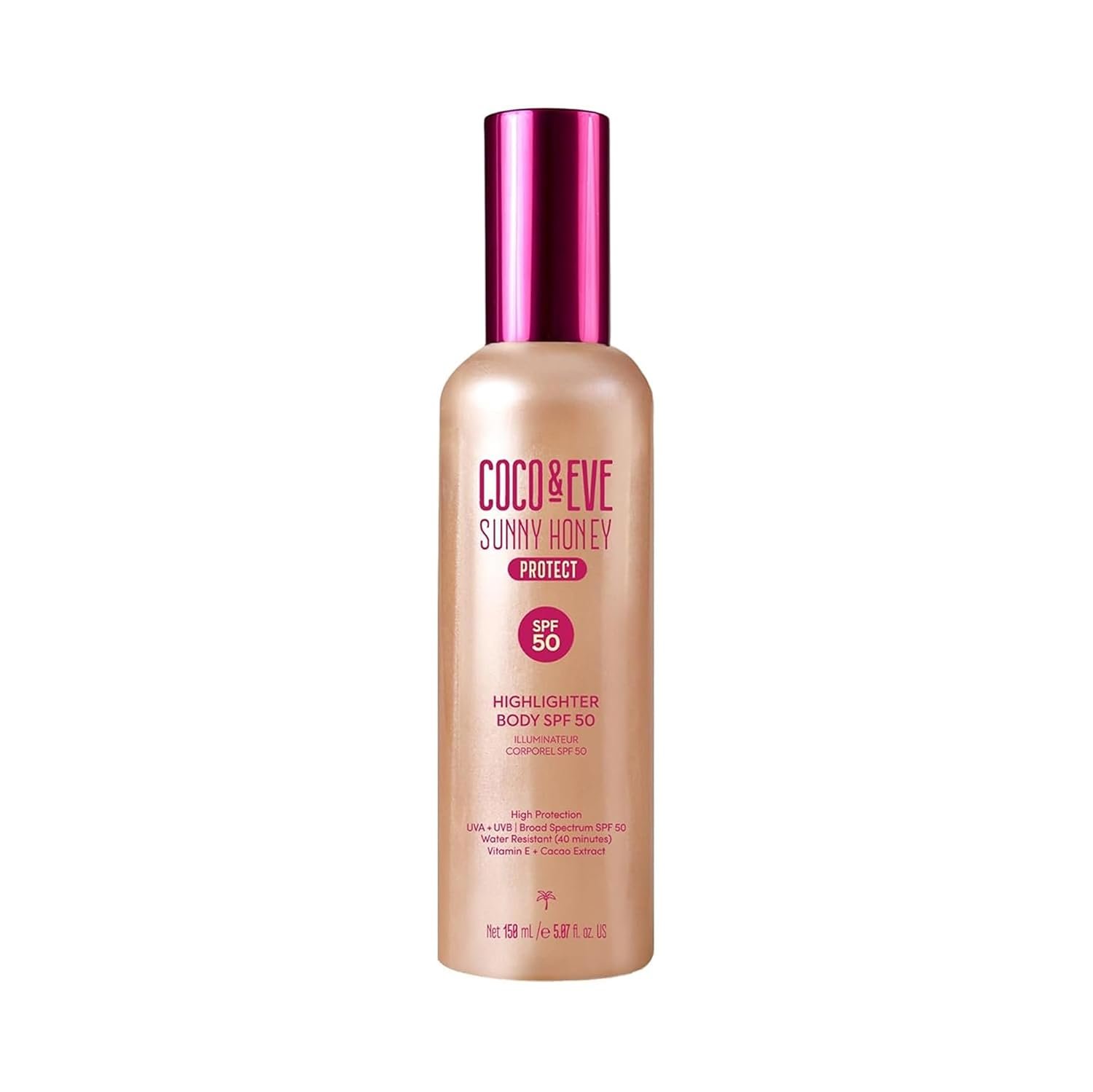 Coco & Eve Body Highlighter SPF 50 – Shimmer Sunscreen – 5.07 fl oz