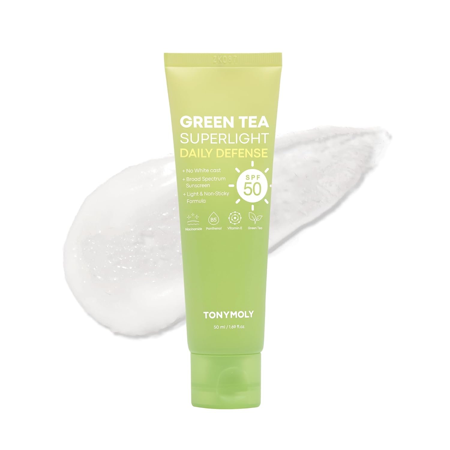TONYMOLY Green Tea Face Sunscreen SPF 50+ PA++++, No White Cast, 1.69 fl oz
