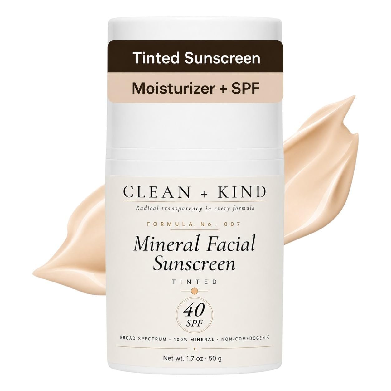 Tinted Mineral Sunscreen for Face SPF 40 Iron Oxide + Tallow