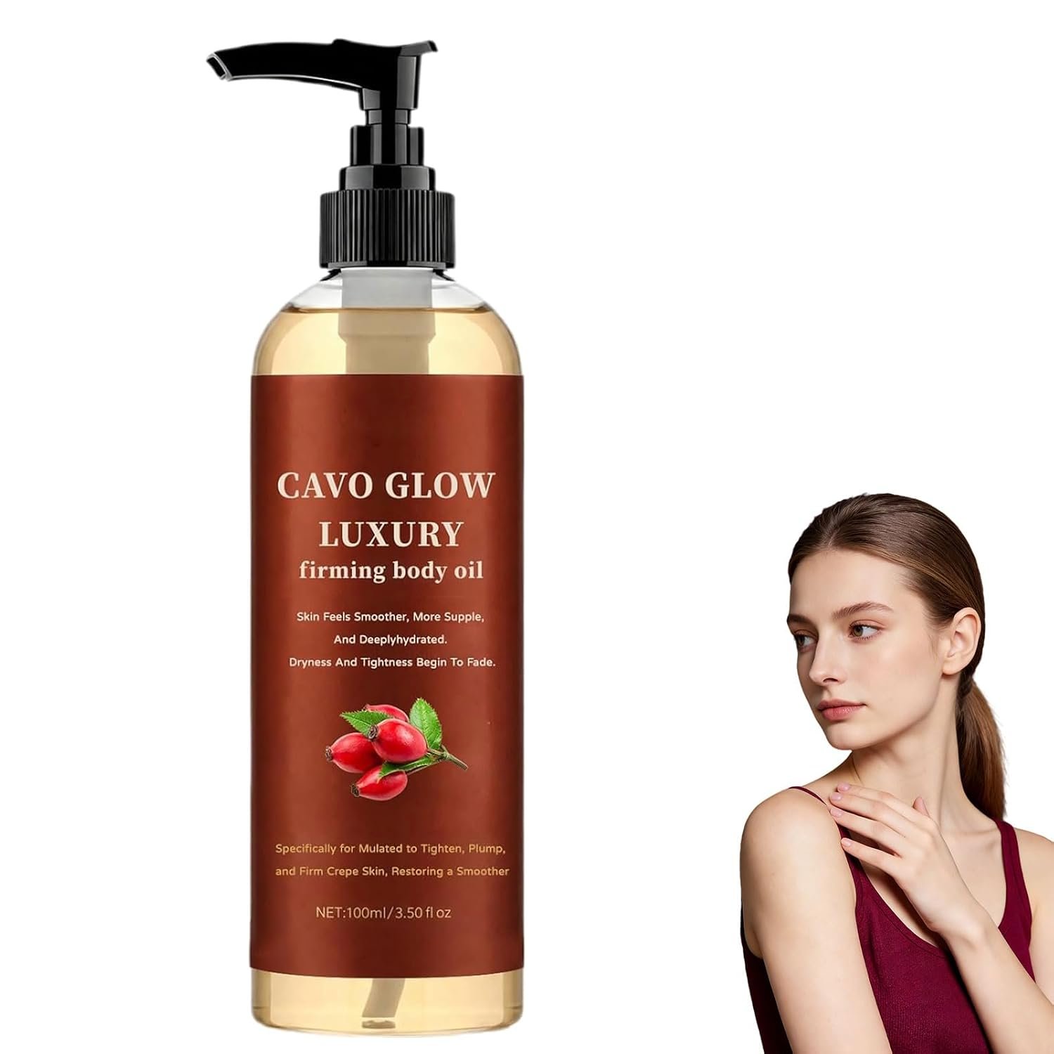 Cavo Glow Body Oil -100ml, 2026 New Cavo Glow Luxury Firming Body Oil, Gentle and non-irritating, Firms the skin, Suitable for All Skin Types (1 Bottle)