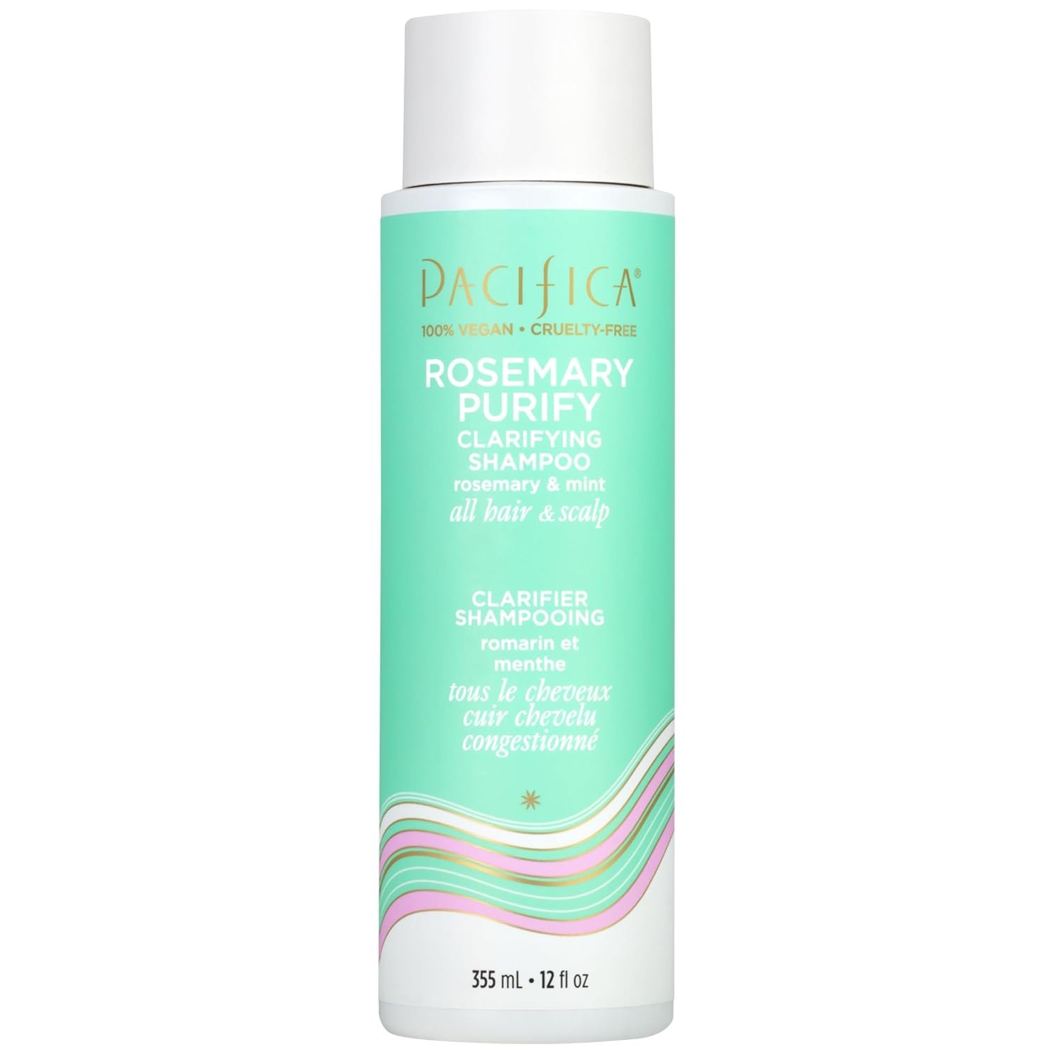Pacifica Clarifying Shampoo – Rosemary Purify Invigorating Shampoo w/Soothing Mint for Detoxing Hair & Scalp Build-Up, Sulfate & Silicone Free – Vegan & Cruelty-Free Dermatologist Tested