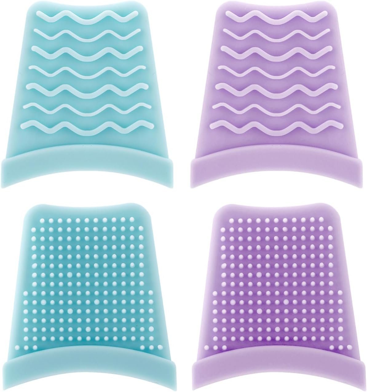 4pcs Skin Spatula Silicone Cover, Silicone Face Scrubber Cover for Blackhead Remover Face Scraper for Ultrasonic Skin Scrubber Face Spatula Deep Cleansing (Arc-Shaped Mouth)