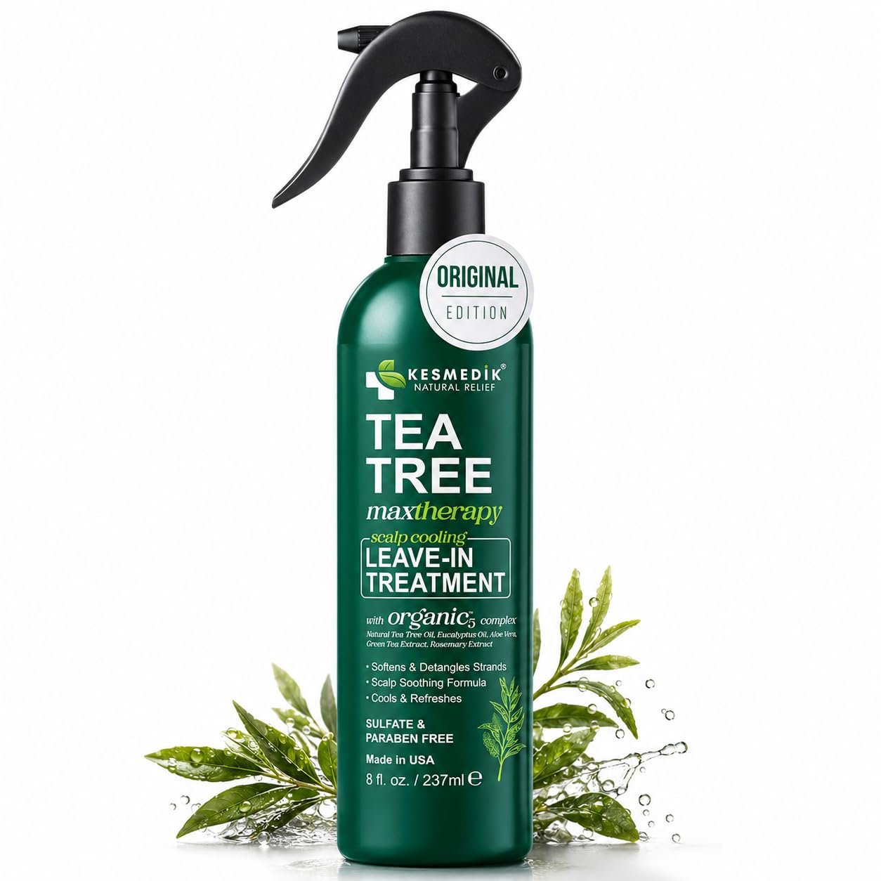 Tea Tree Oil Leave-In Conditioner Hair Detangler Spray & Scalp Treatment