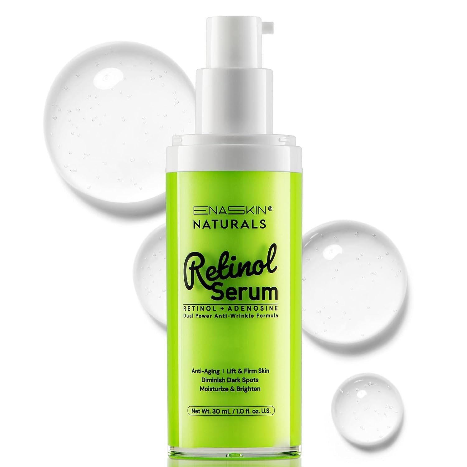 Retinol Serum for Face – Anti-Aging for Fine Lines & Wrinkles, Firms & Hydrates, Hyaluronic Acid & Peptides, Night Moisturizer Serum for Women/Men, Fragrance-Free, 1.0 fl.oz