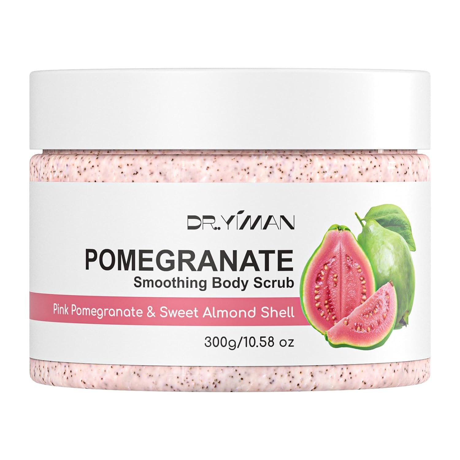 Pomegranate Body Scrub Exfoliator – Shea Butter & Sweet Almond Shell Exfoliating Body Polish for Dry, Rough Skin – 10.58 oz
