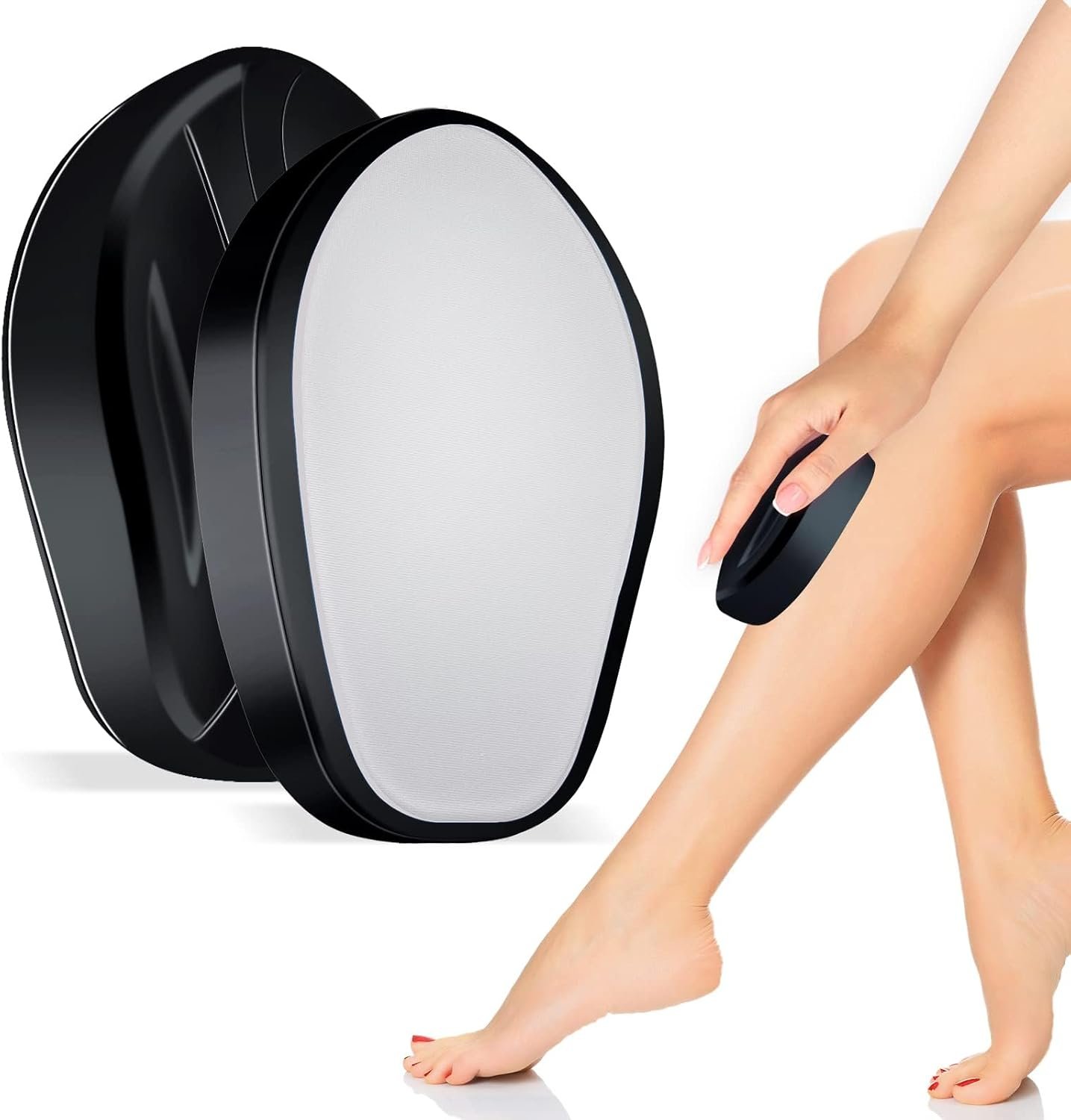 Crystal Hair Eraser, Painless Hair Removal Tool, Reusable Hair Remover for All Body Parts (Black)