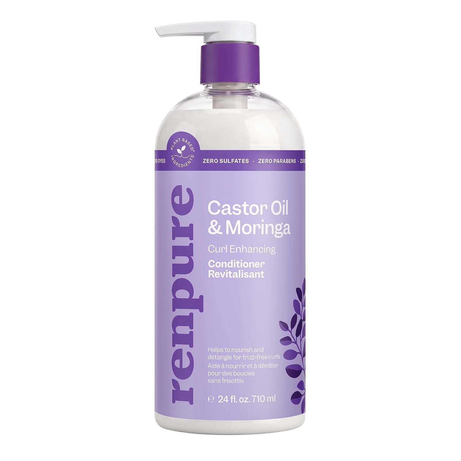 Renpure Castor Oil & Moringa Curl Conditioner for Wavy/Curly Hair 24oz